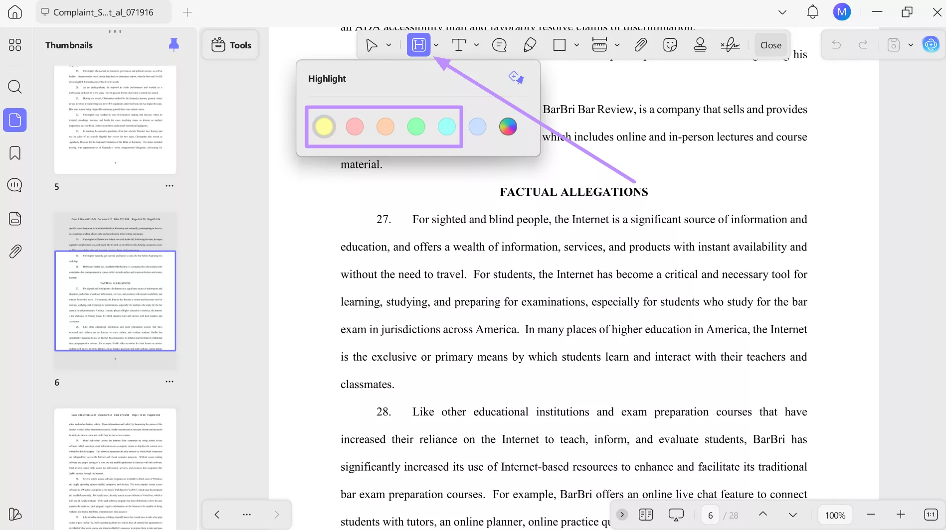 pick highlight color