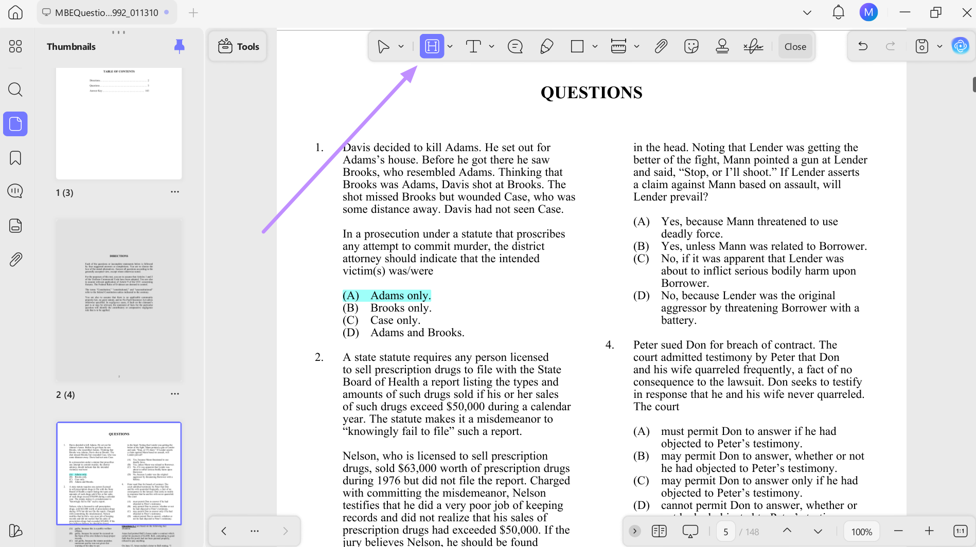 solve the mbe practice questions