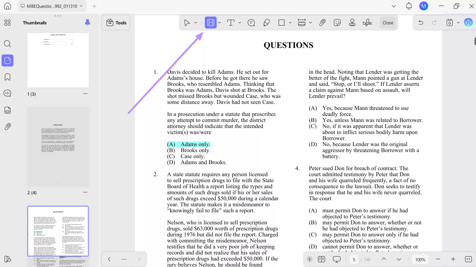  solve the mbe practice questions