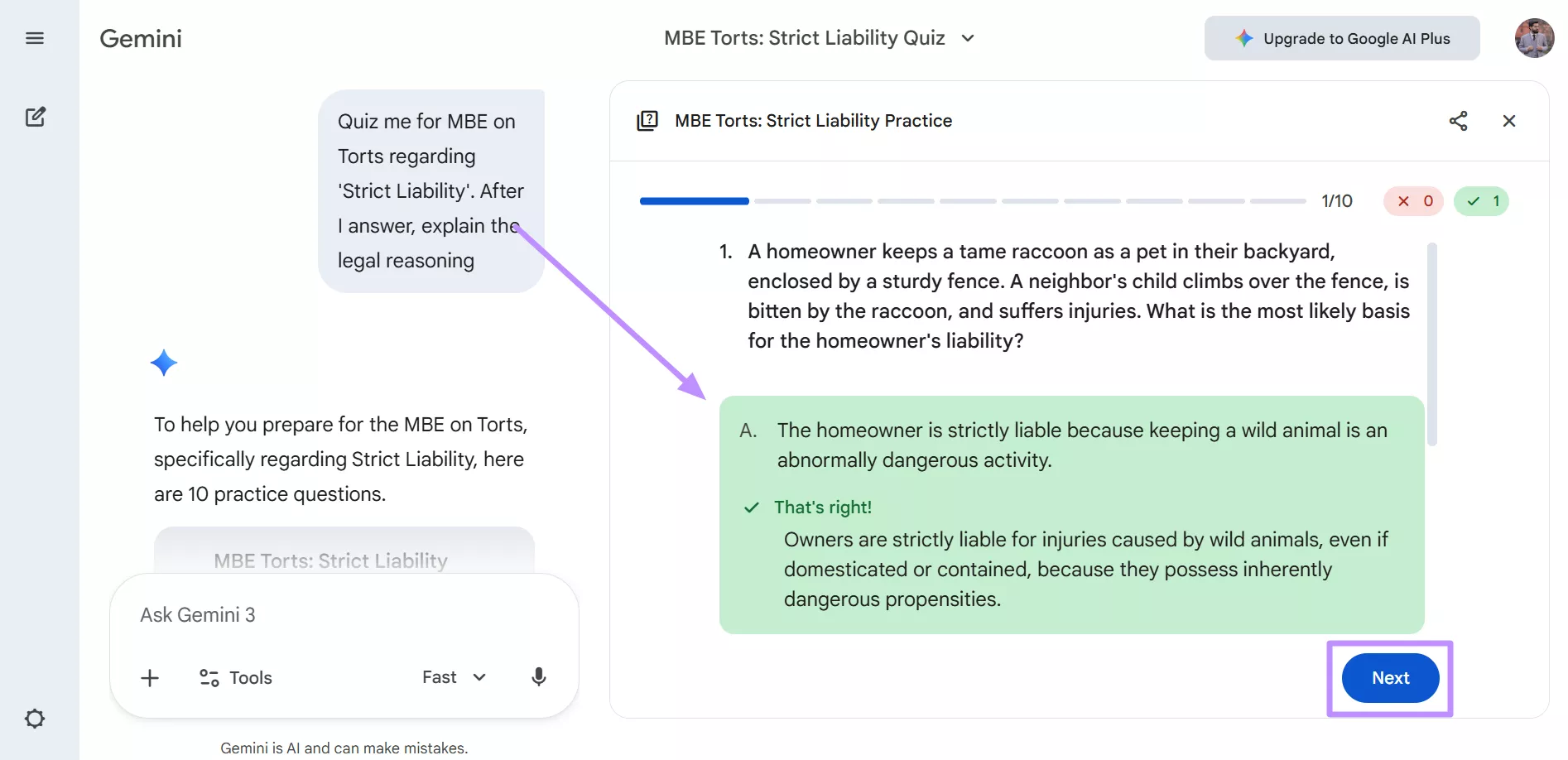 pick option and tap next
