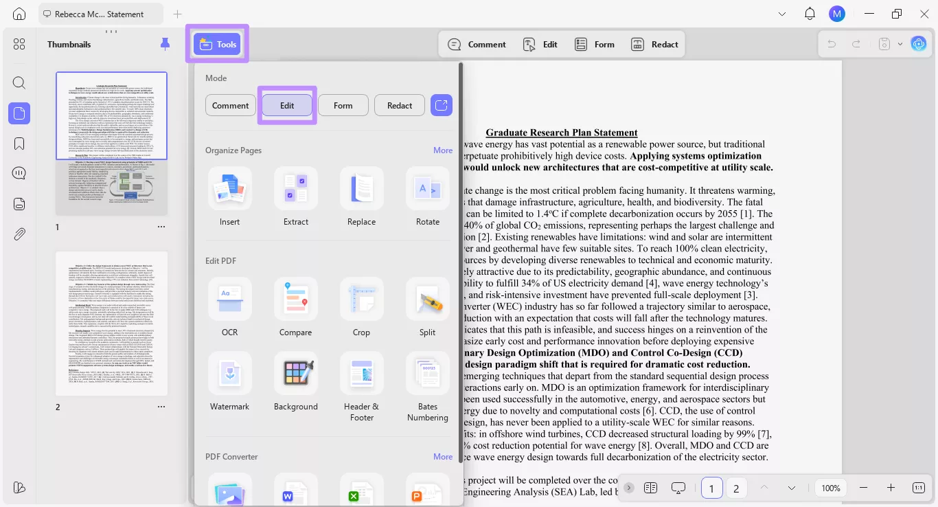select edit under tools