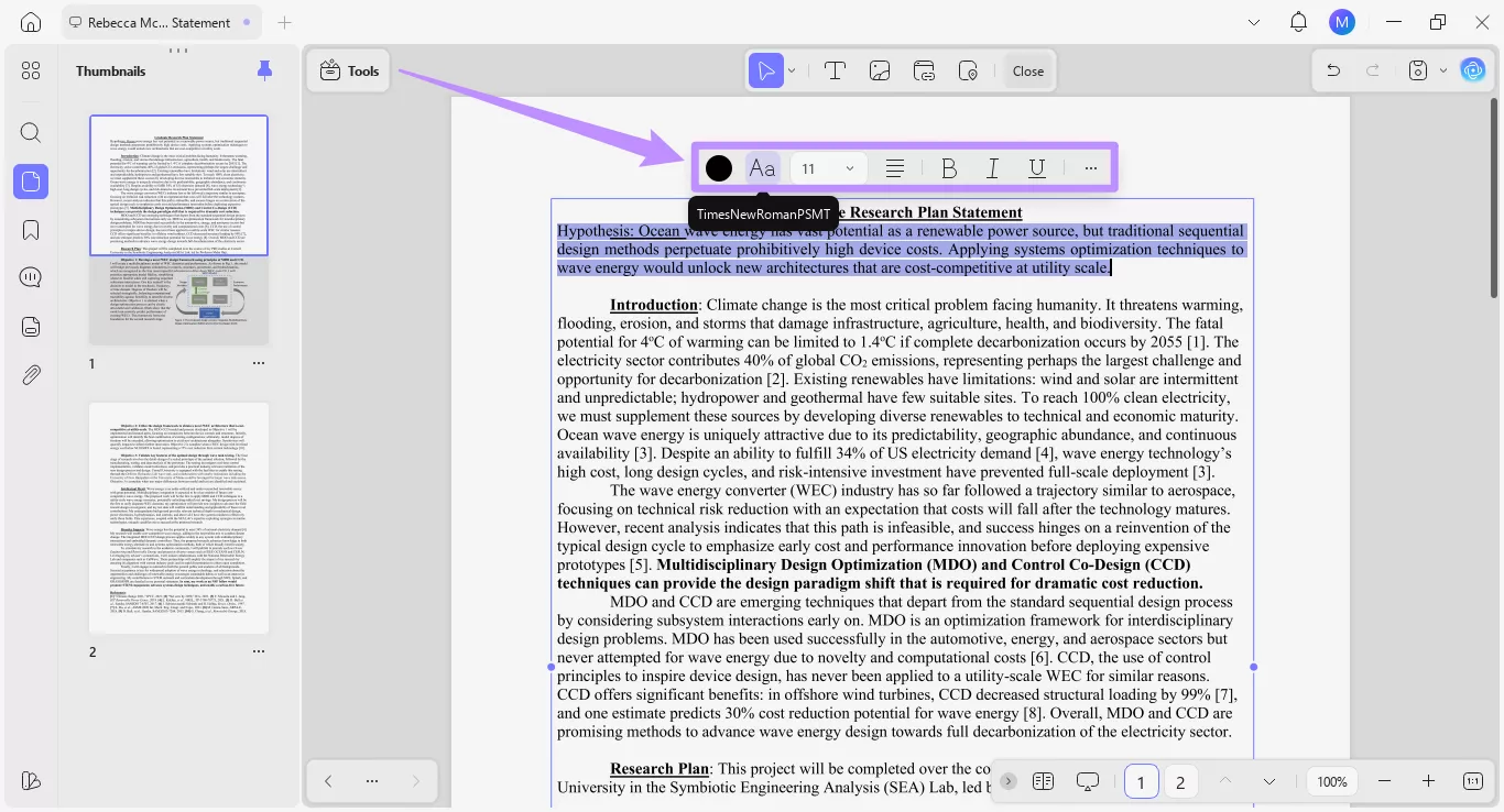 adjust text properties