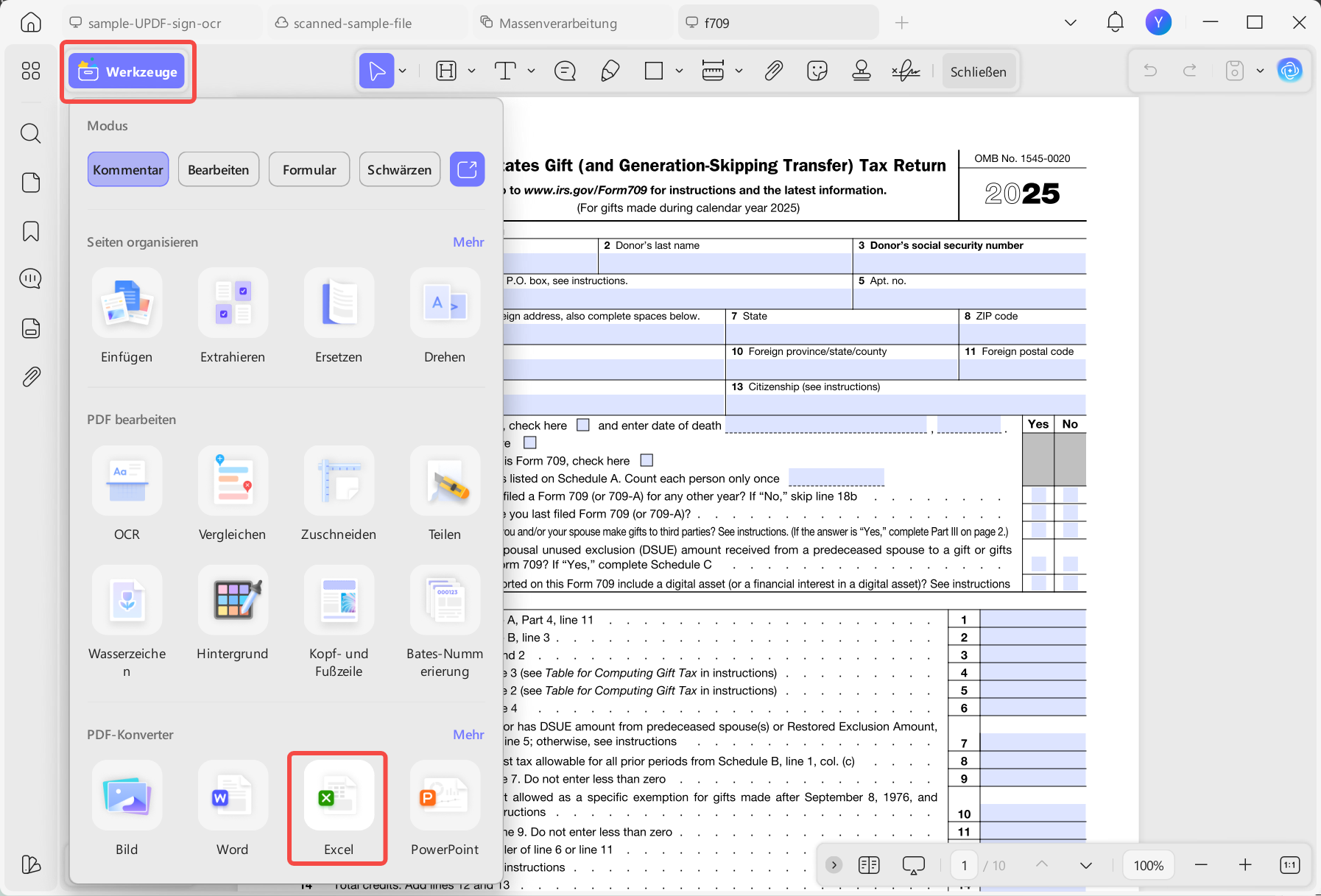 PDF in Excel exportieren, um Word in Excel einzubetten