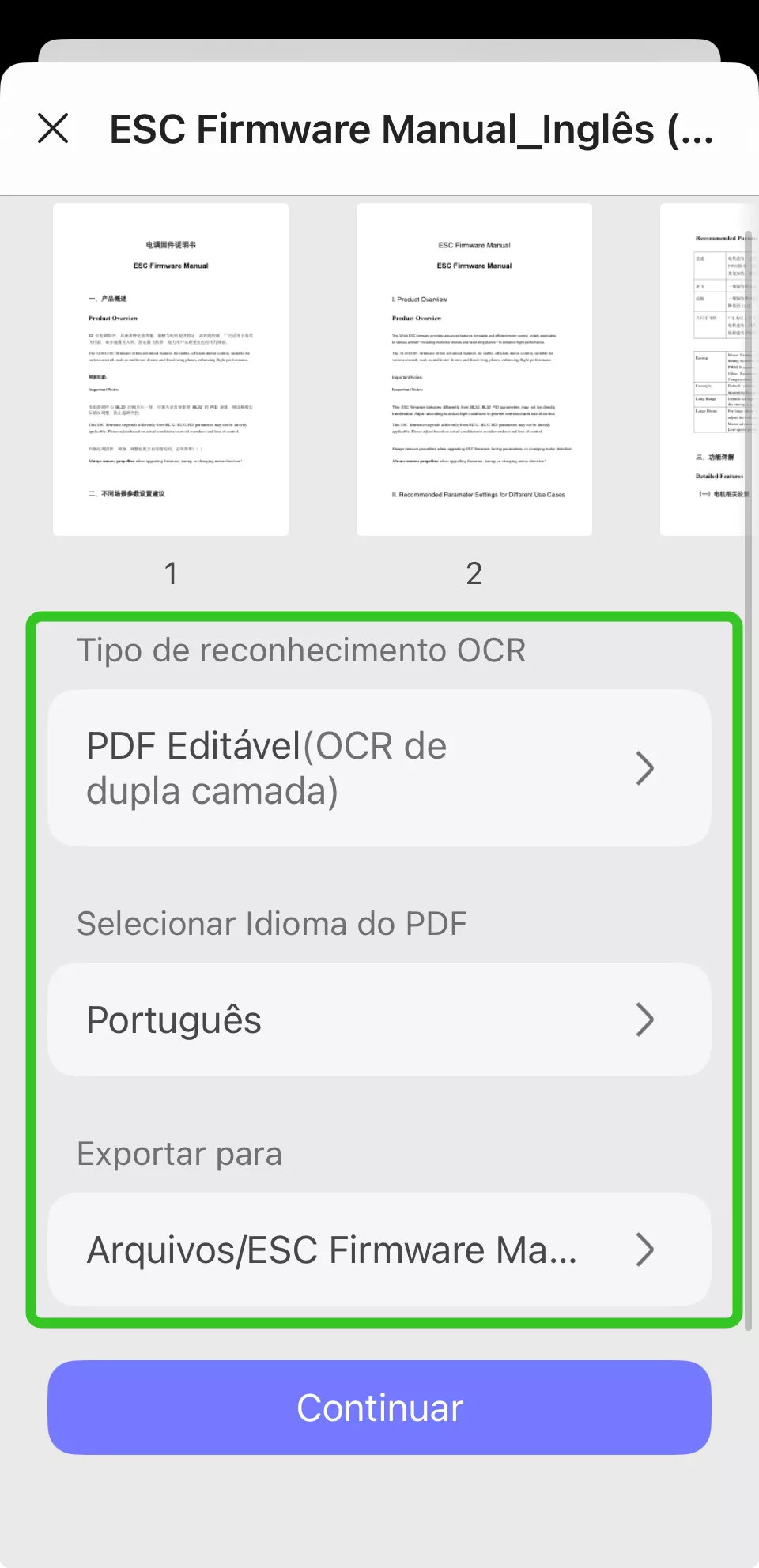 faça os ajustes e aplique