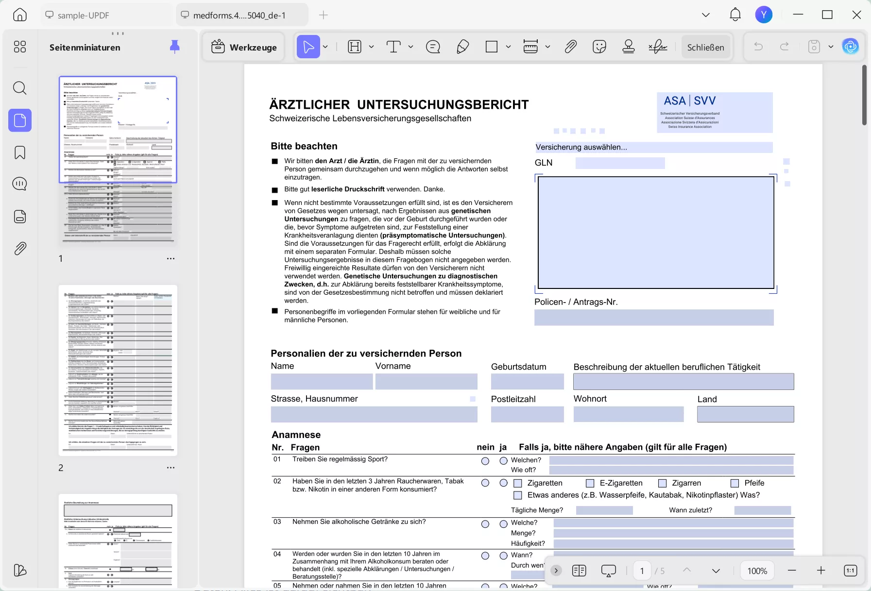 PDF-Formular zum Ausfüllen unter Windows überprüfen