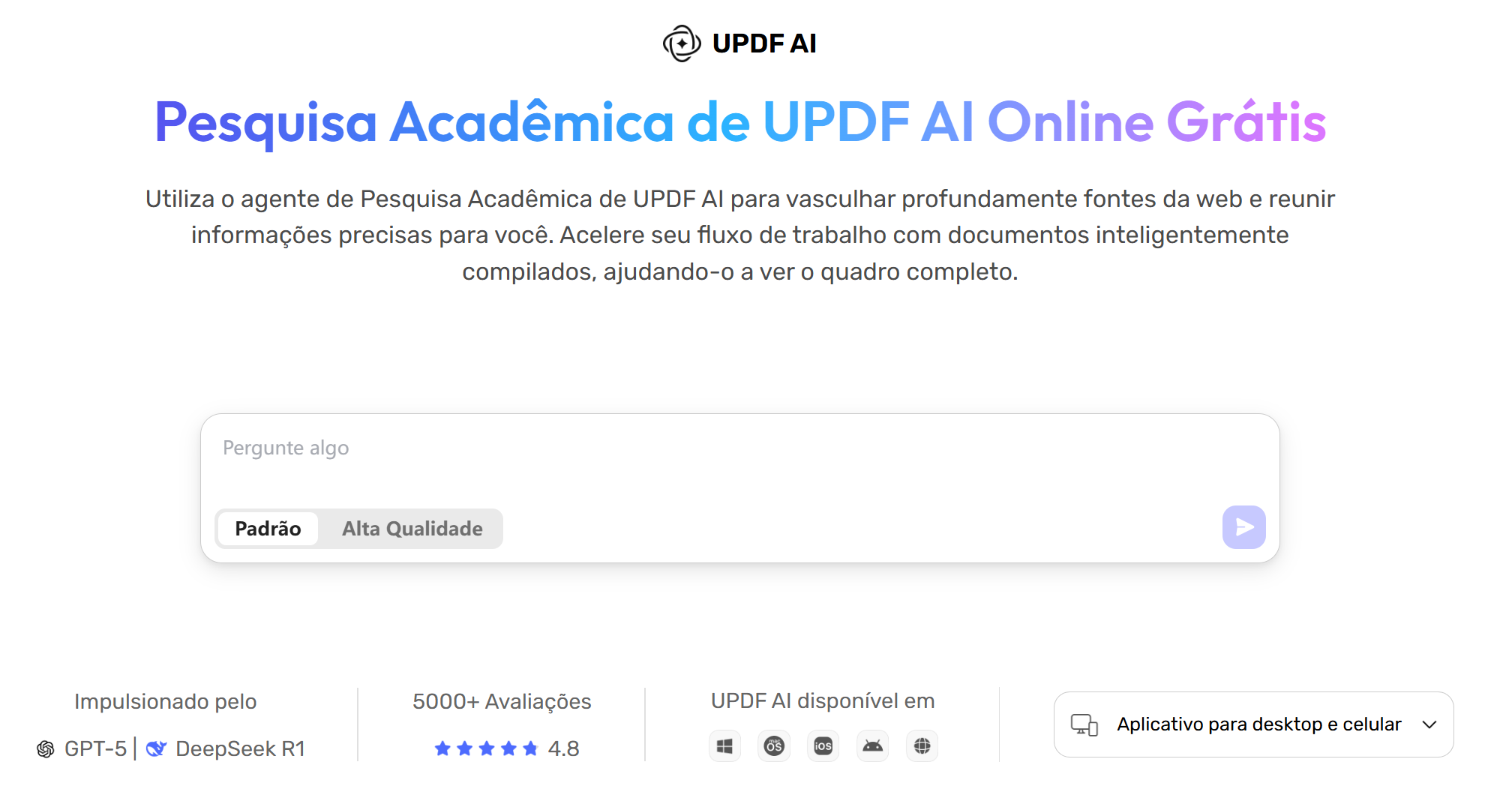 Pesquisa acadêmica com o UPDF AI, gerando uma revisão de literatura estruturada
