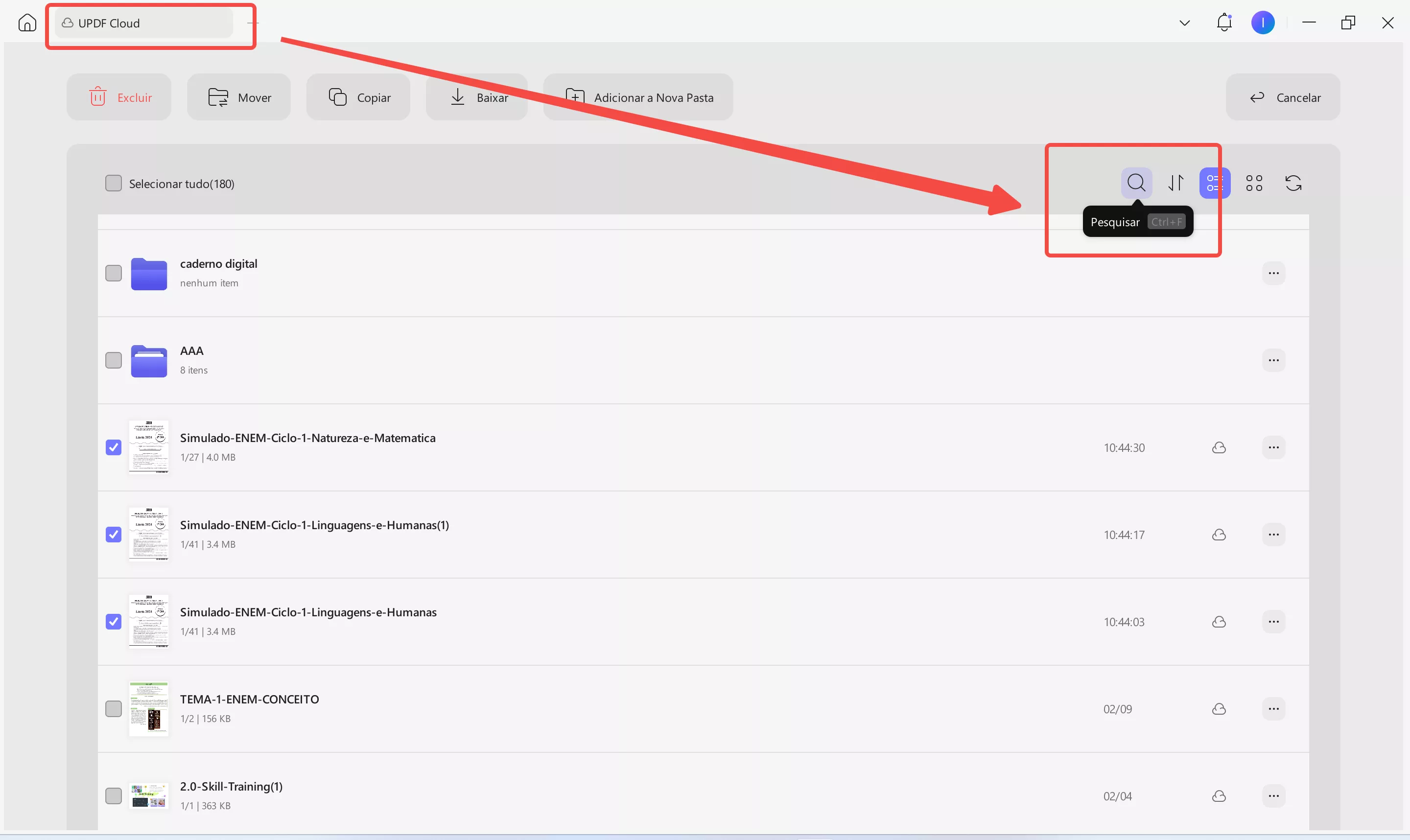 pesquisar no updf ai
