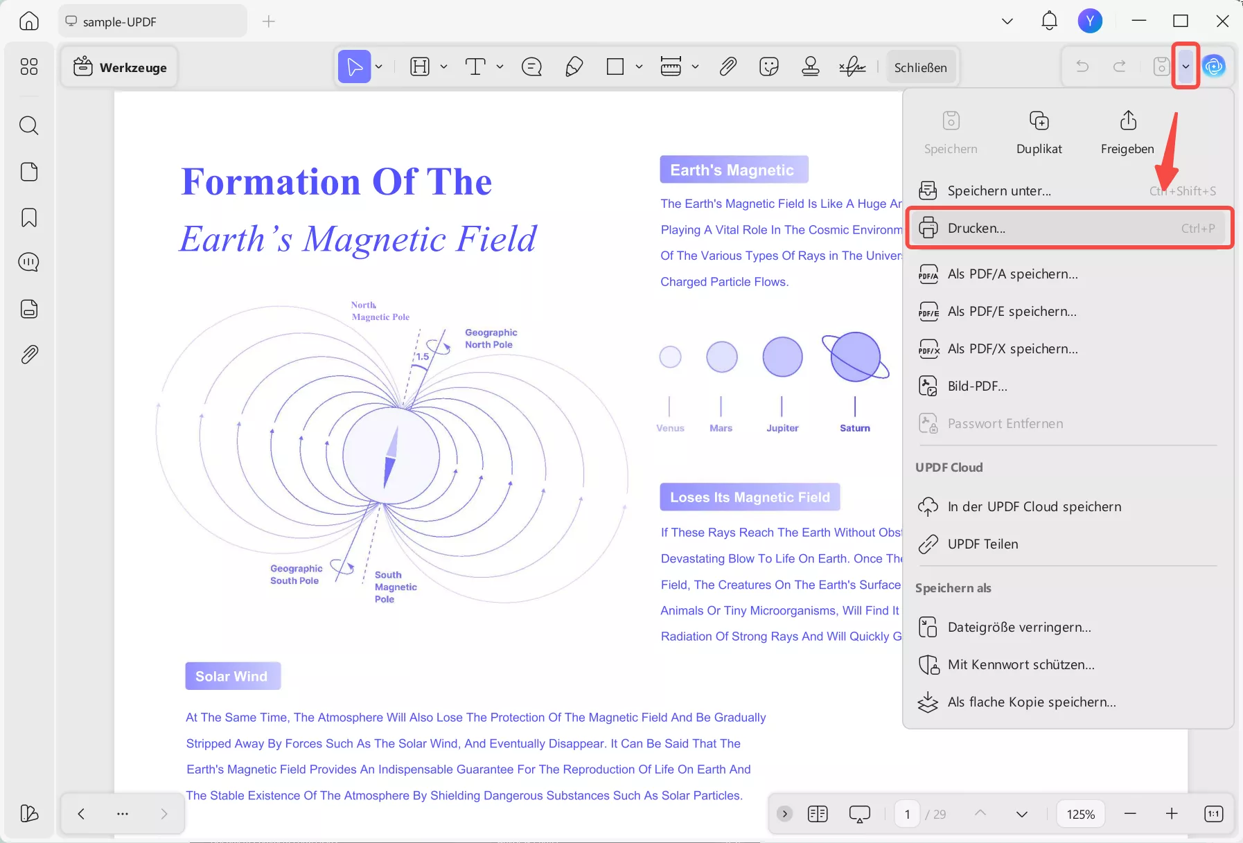 Ausfüllbare PDF-Formulare mit updf drucken
