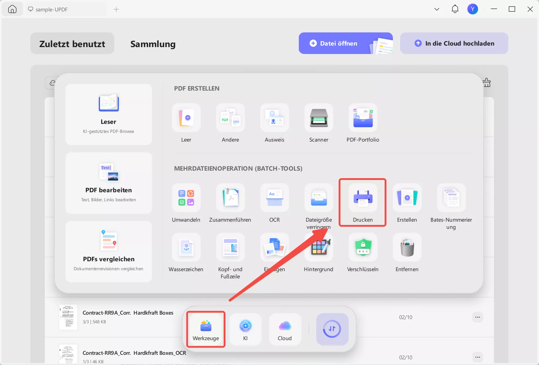 PDF-Dateien in UPDF unter Windows stapelweise verarbeiten