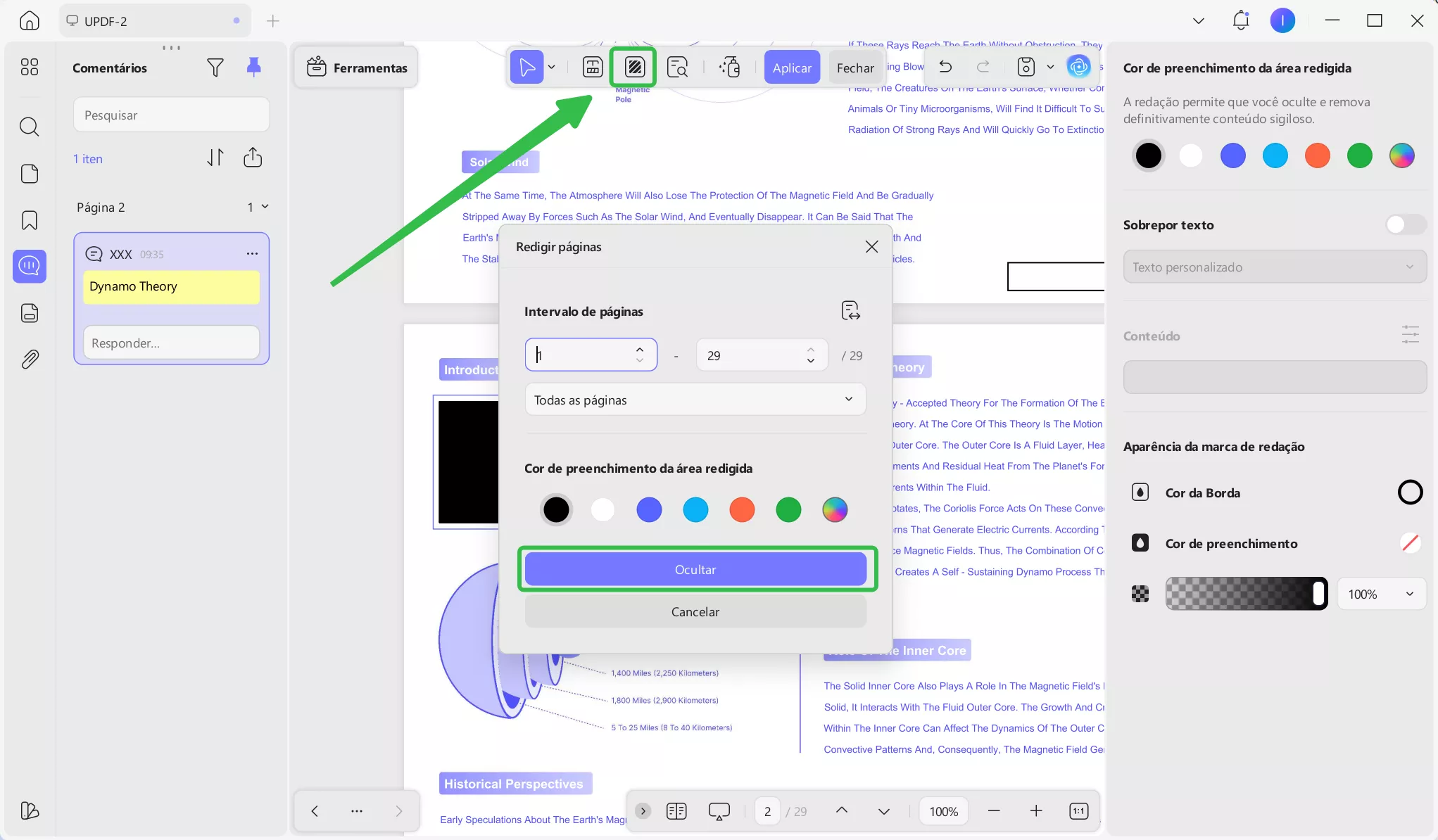 Redigir páginas no UPDF para Windows