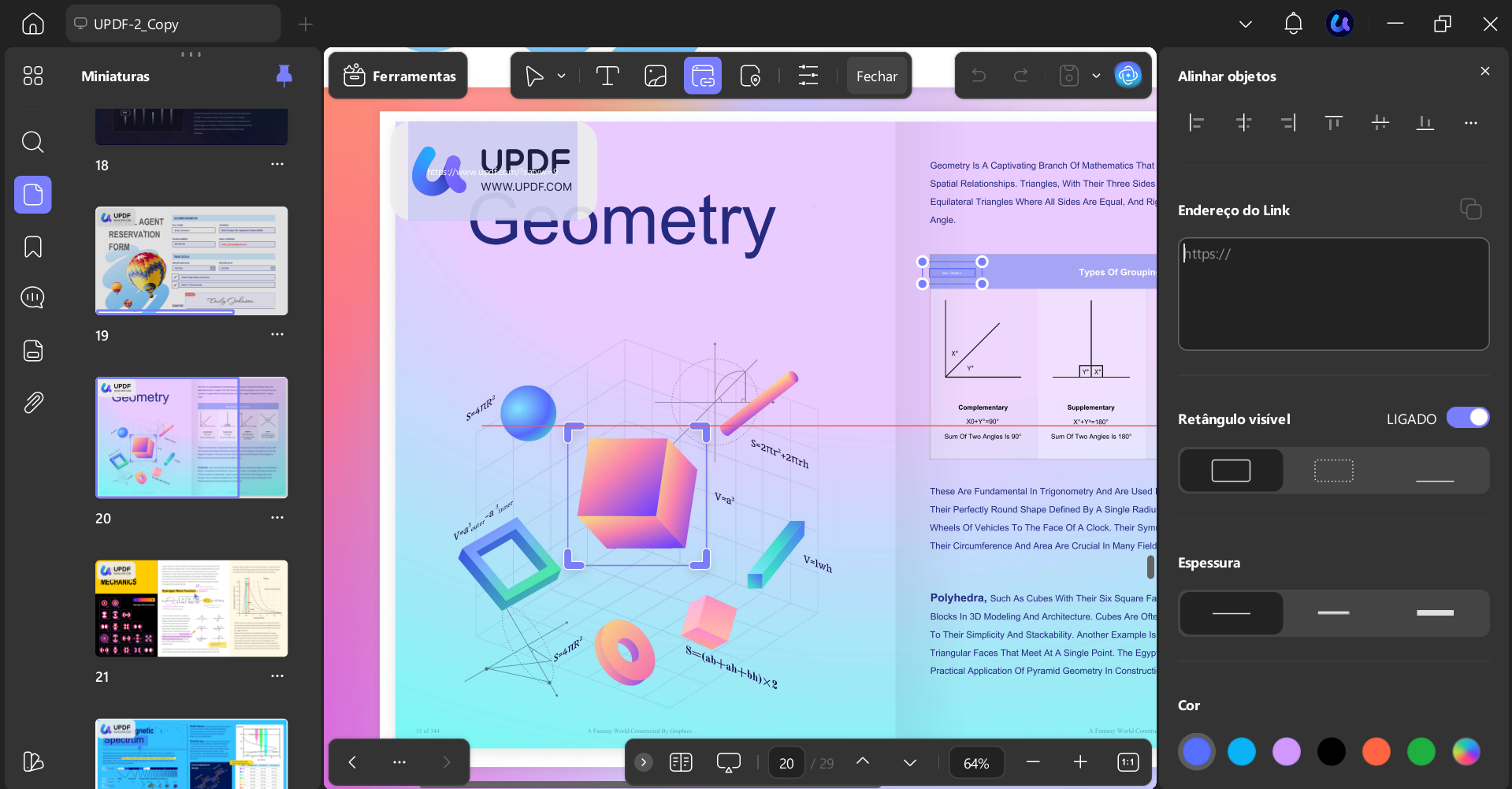 Inserir e editar links em documento PDF