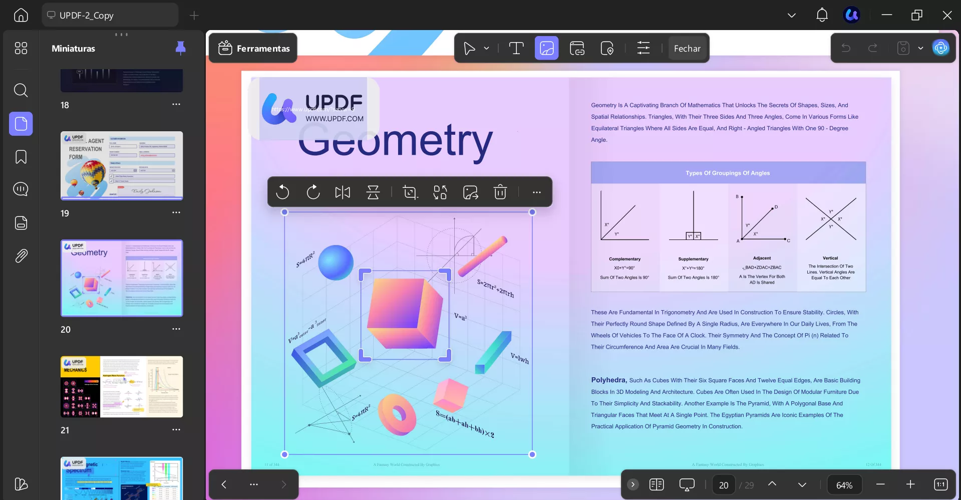 Ajustar o tamanho da imagem e excluir