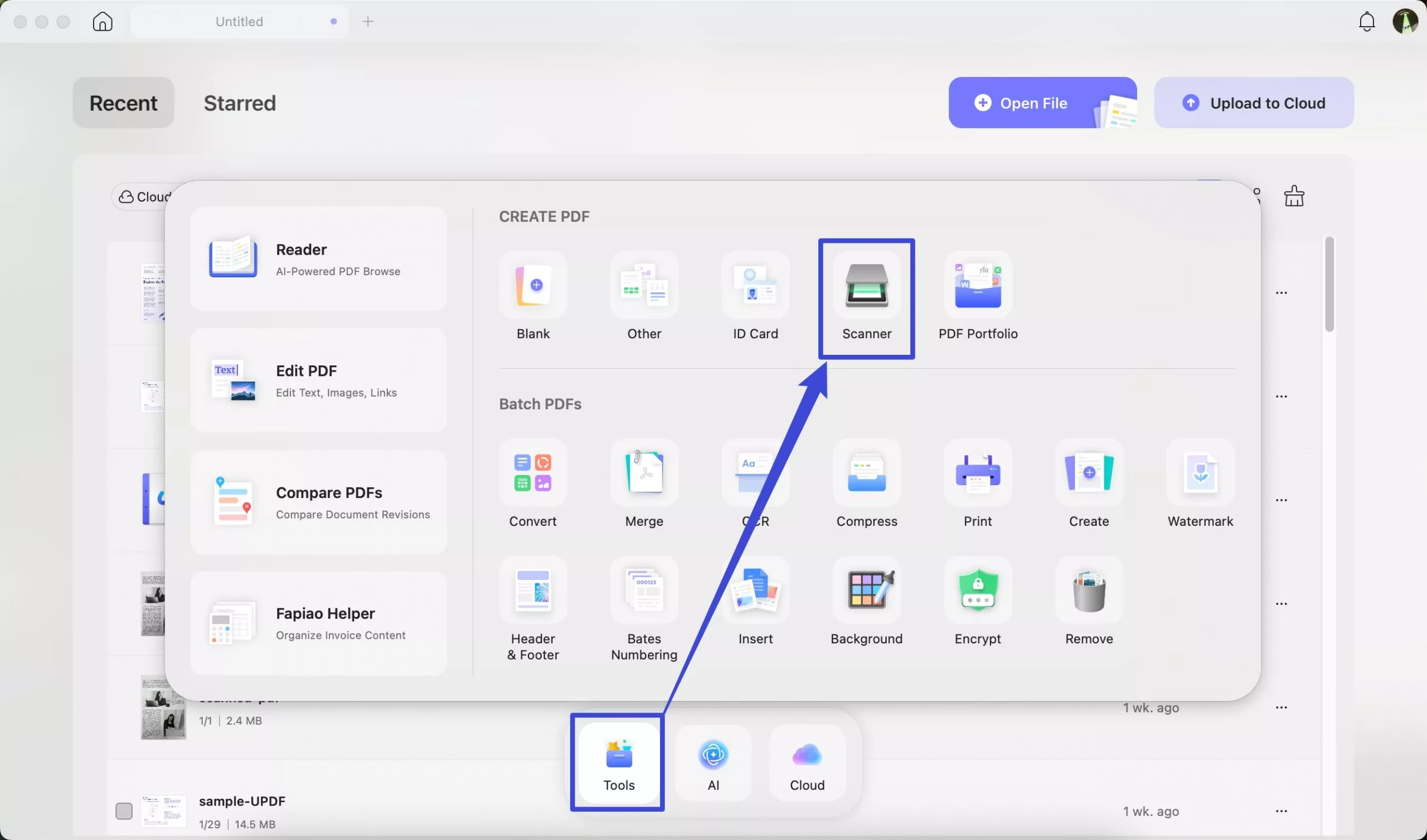 click-scanner-option