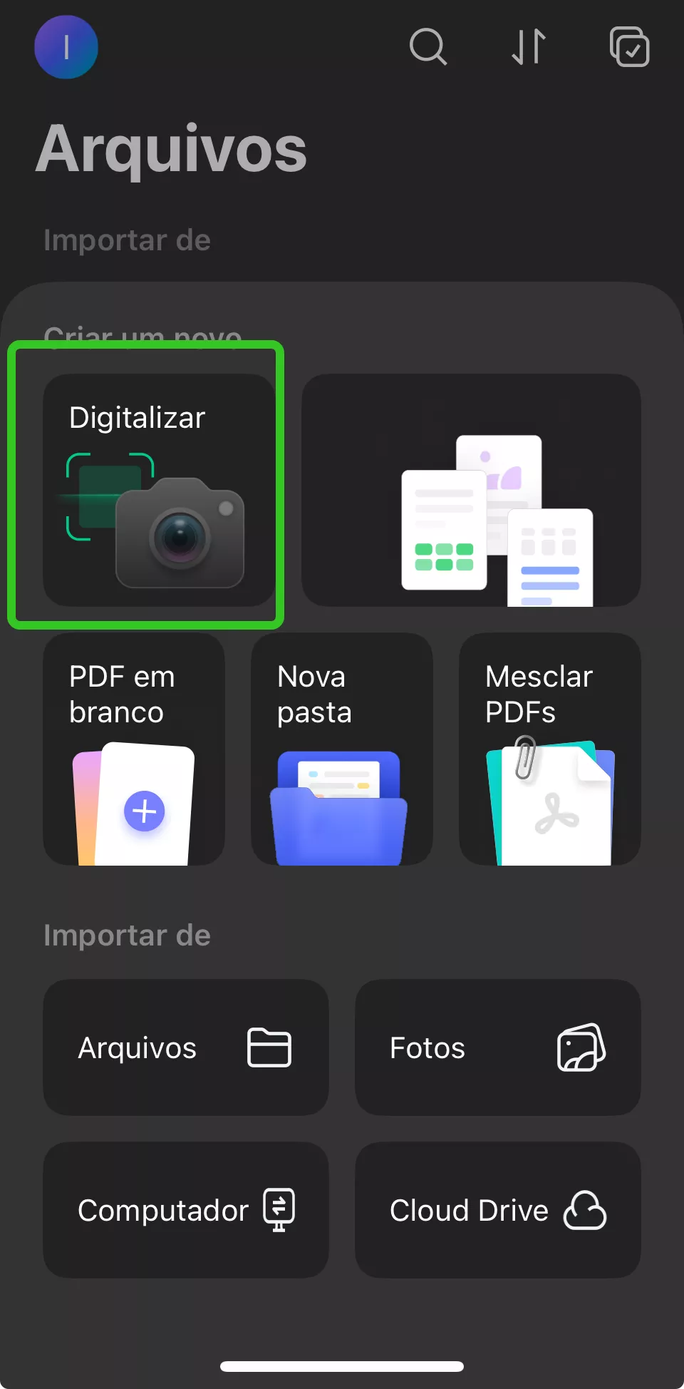 selecionar digitalizar passo 2