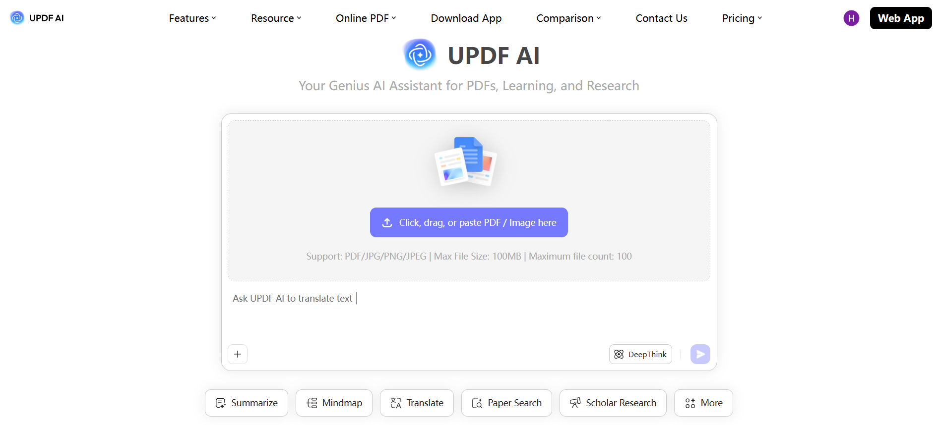 updf-ai-interface