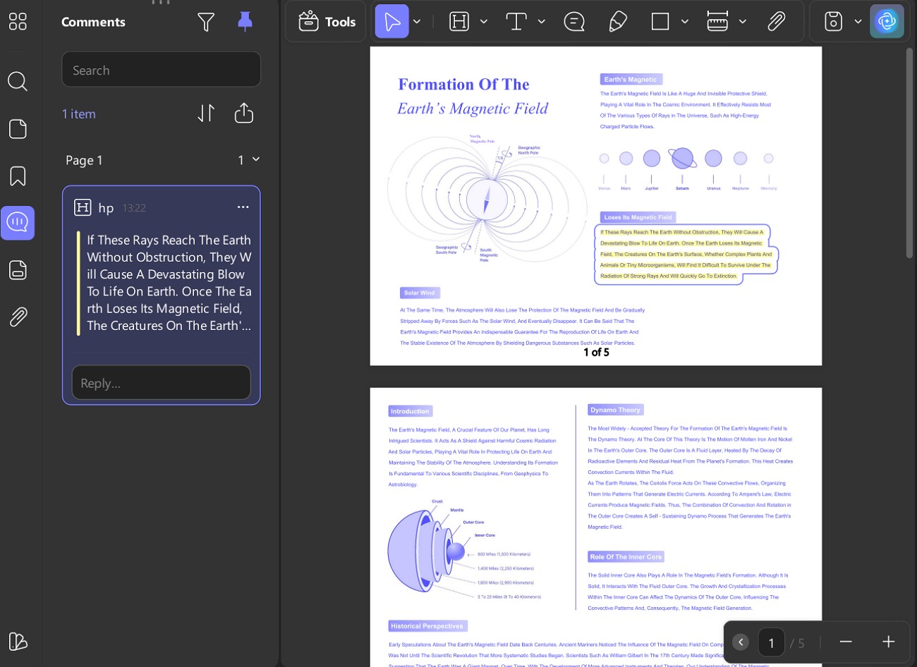 annotate the pdf in updf