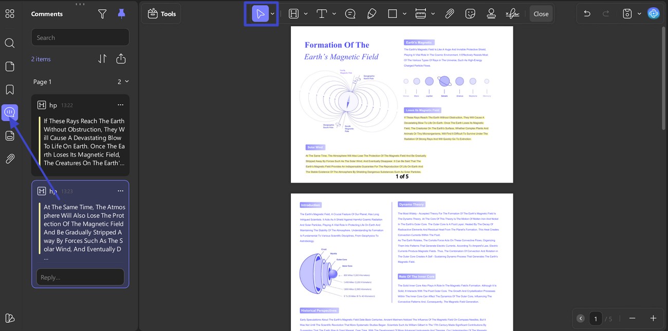 annotate or edit the document