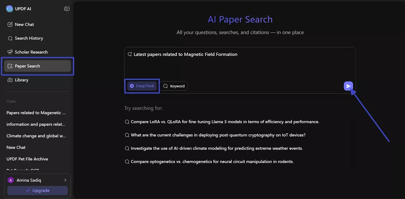 run the updf ai paper research