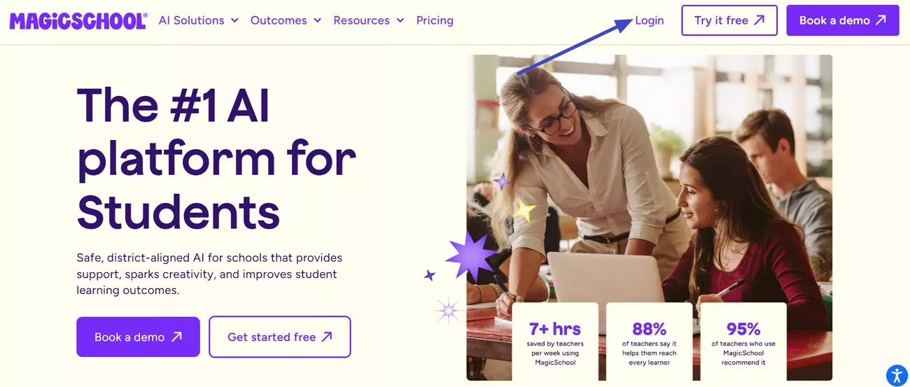 click on the login button