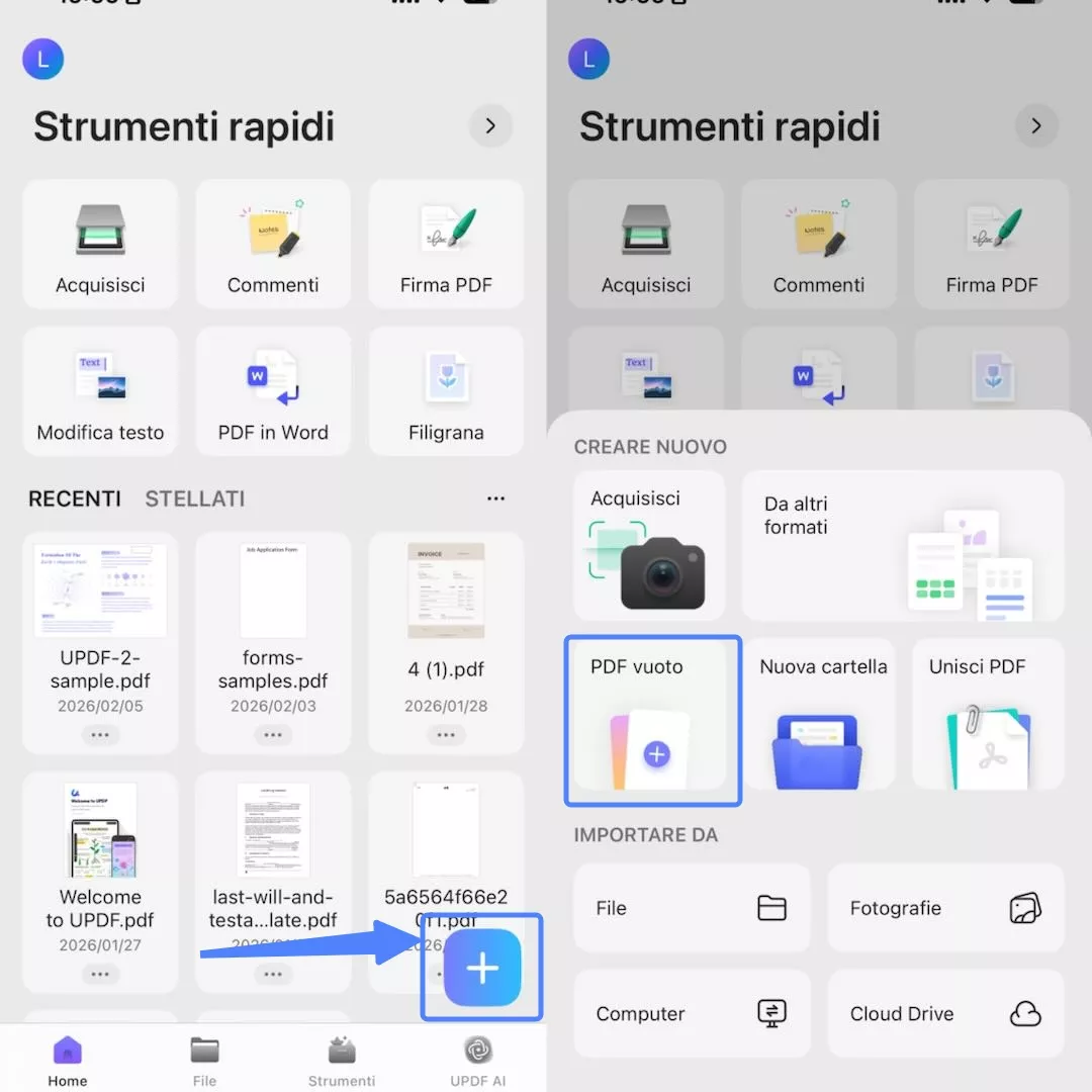 create a blan pdf updf
