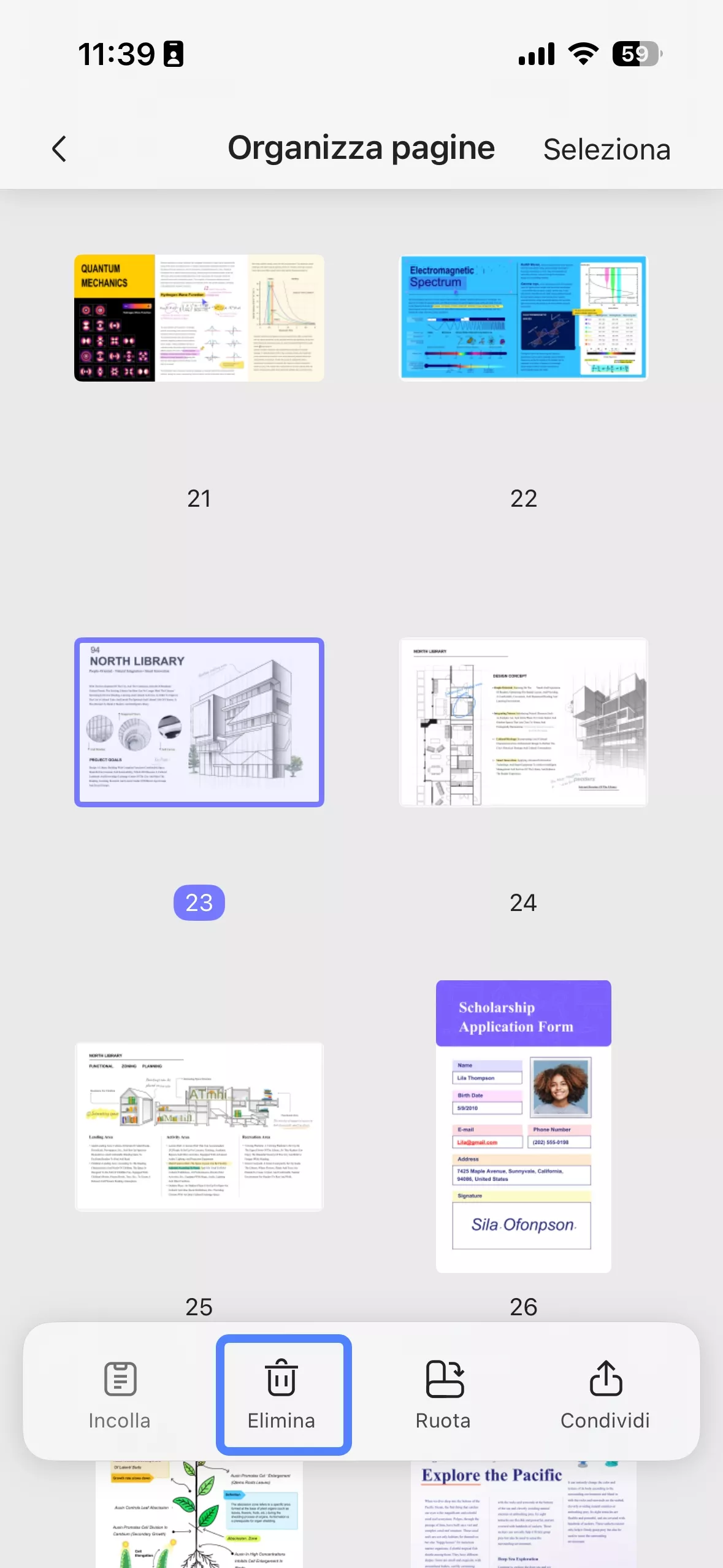delete PDF pages on iPhone