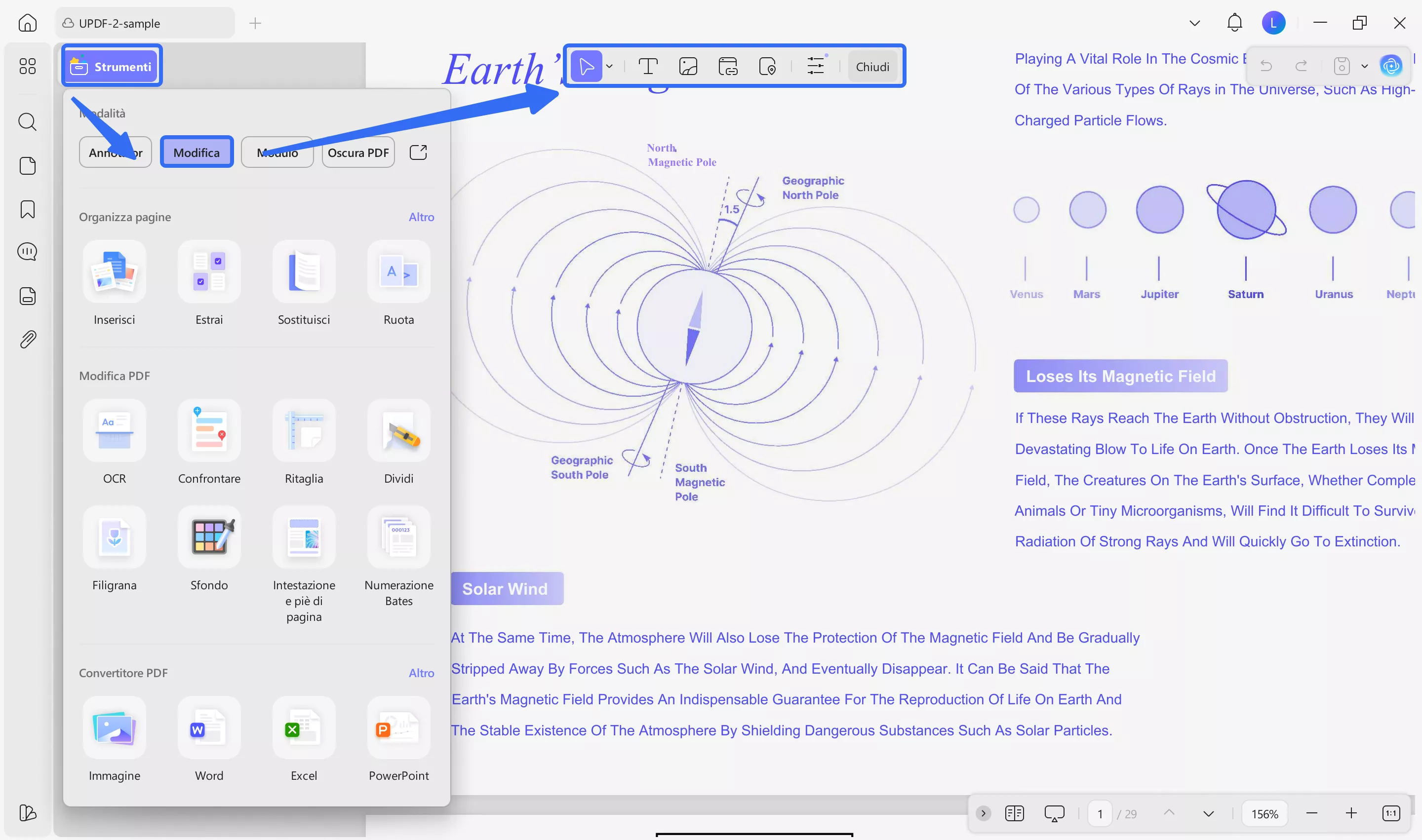 select Edit PDF and edit PDF text with UPDF