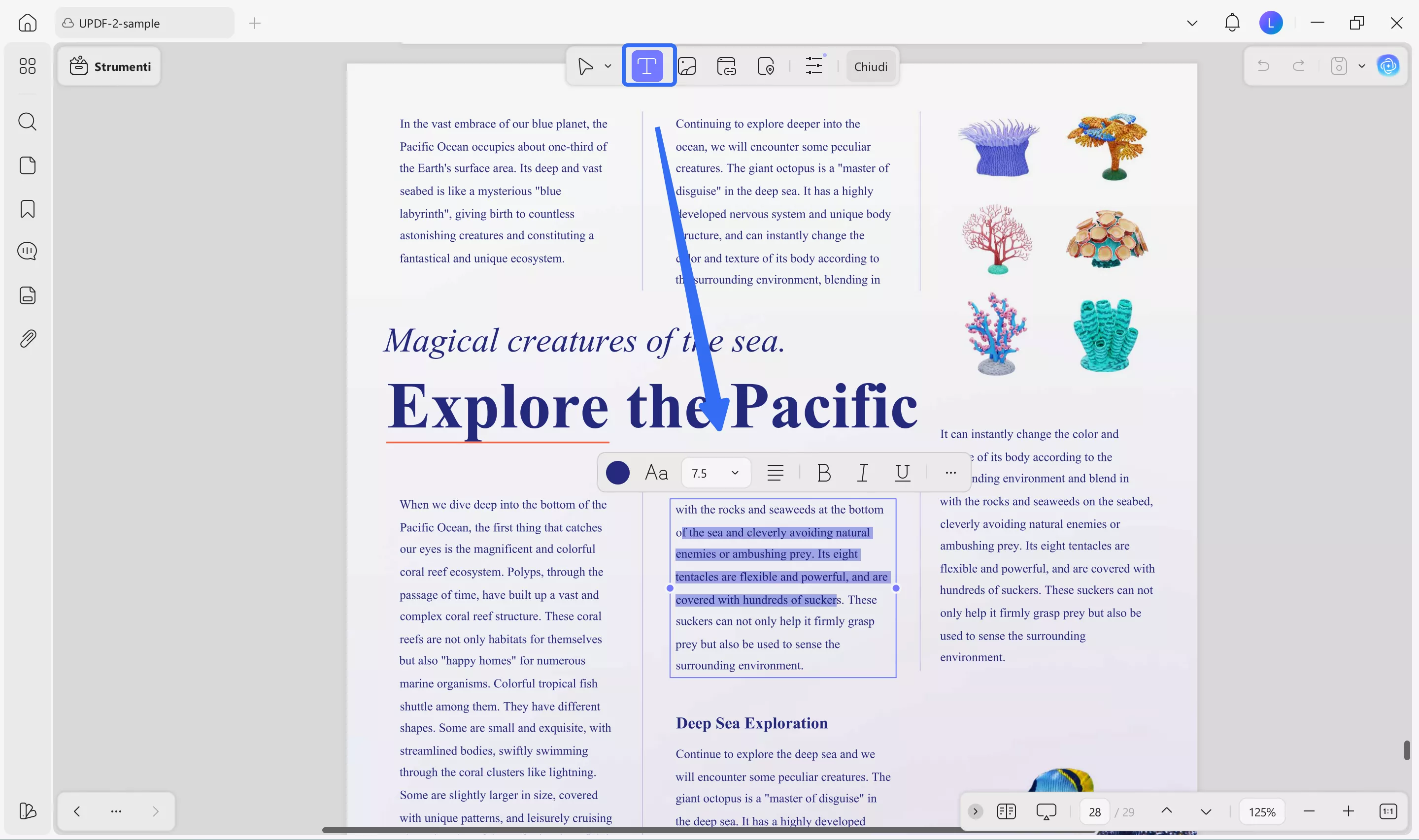 select Text to add new text with UPDF