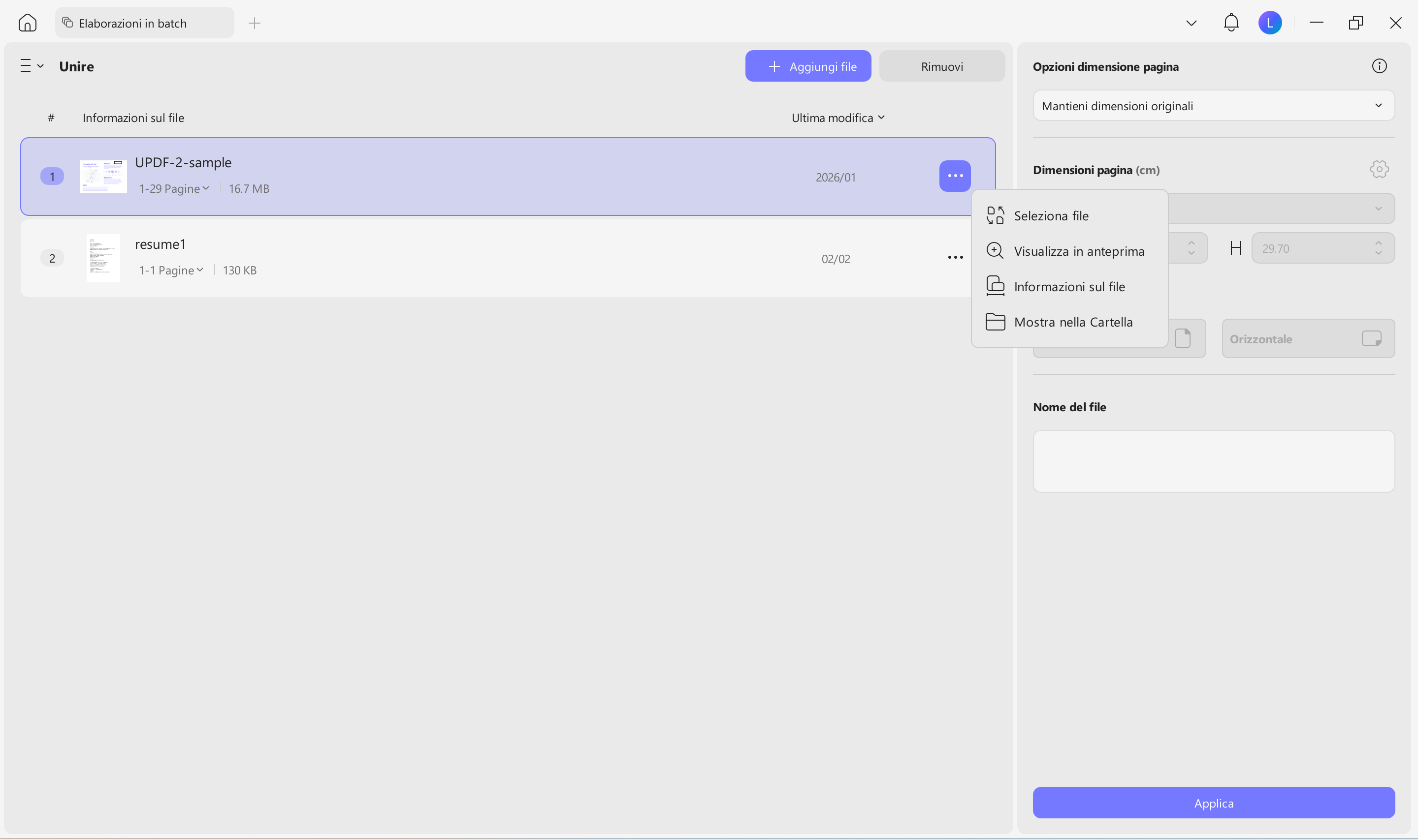 set page ranges and click apply in batch combine in UPDF on Windows