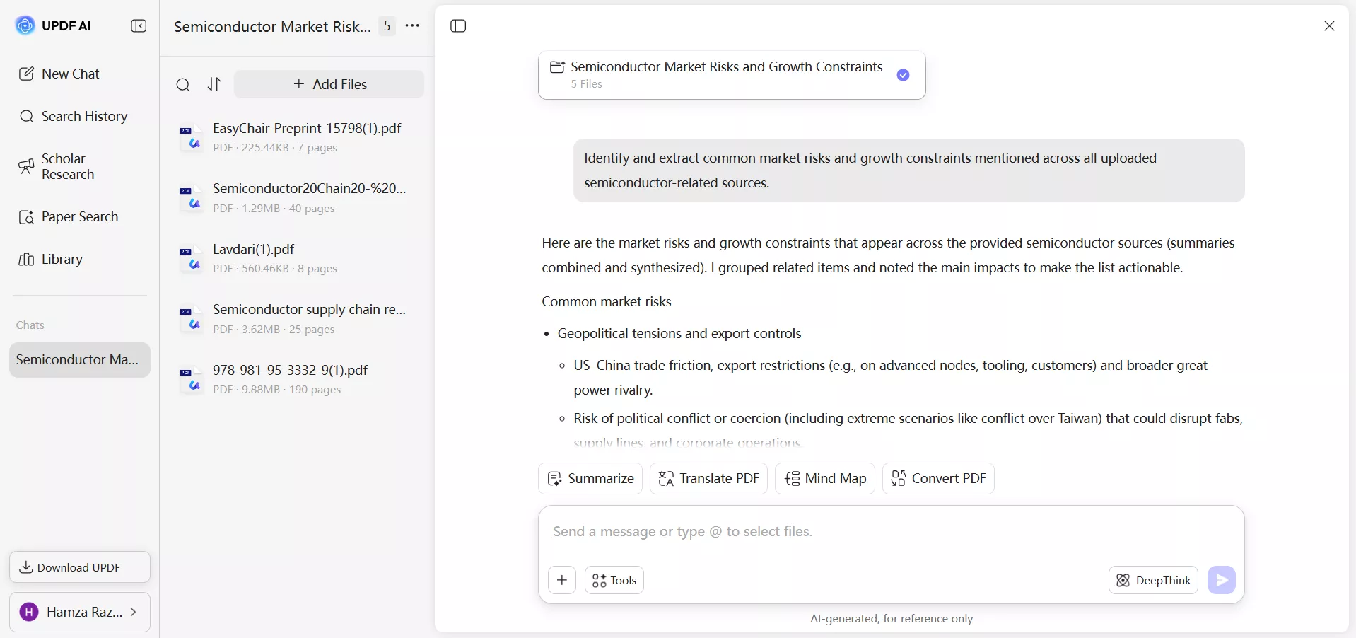 updf ai multiple analyze