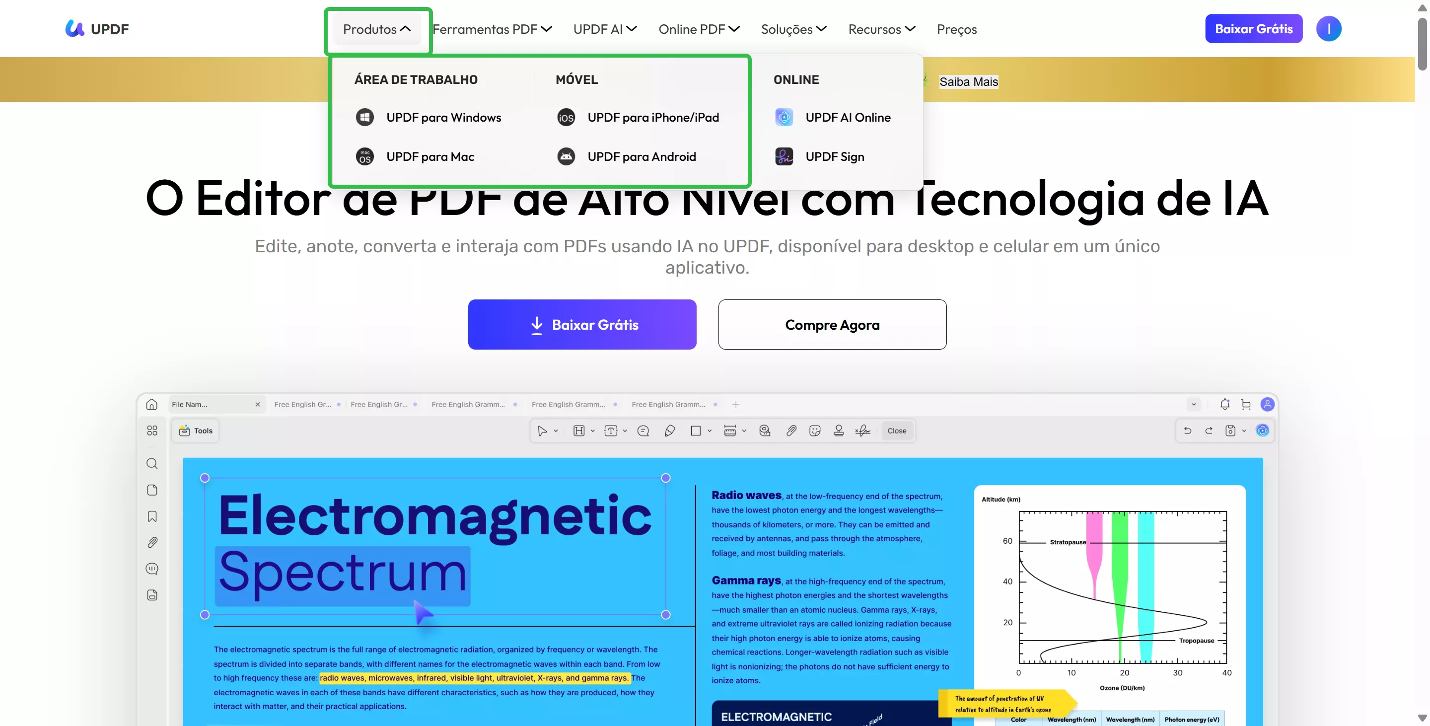 estudar em qualquer lugar com o updf