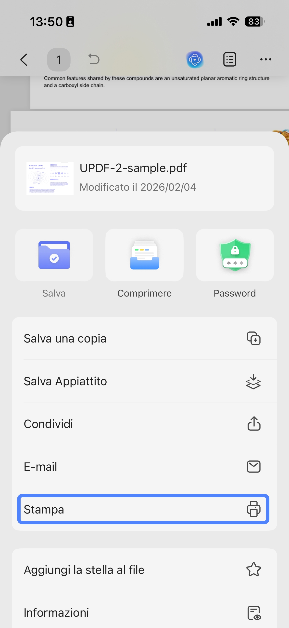  tap on the print in updf for ios