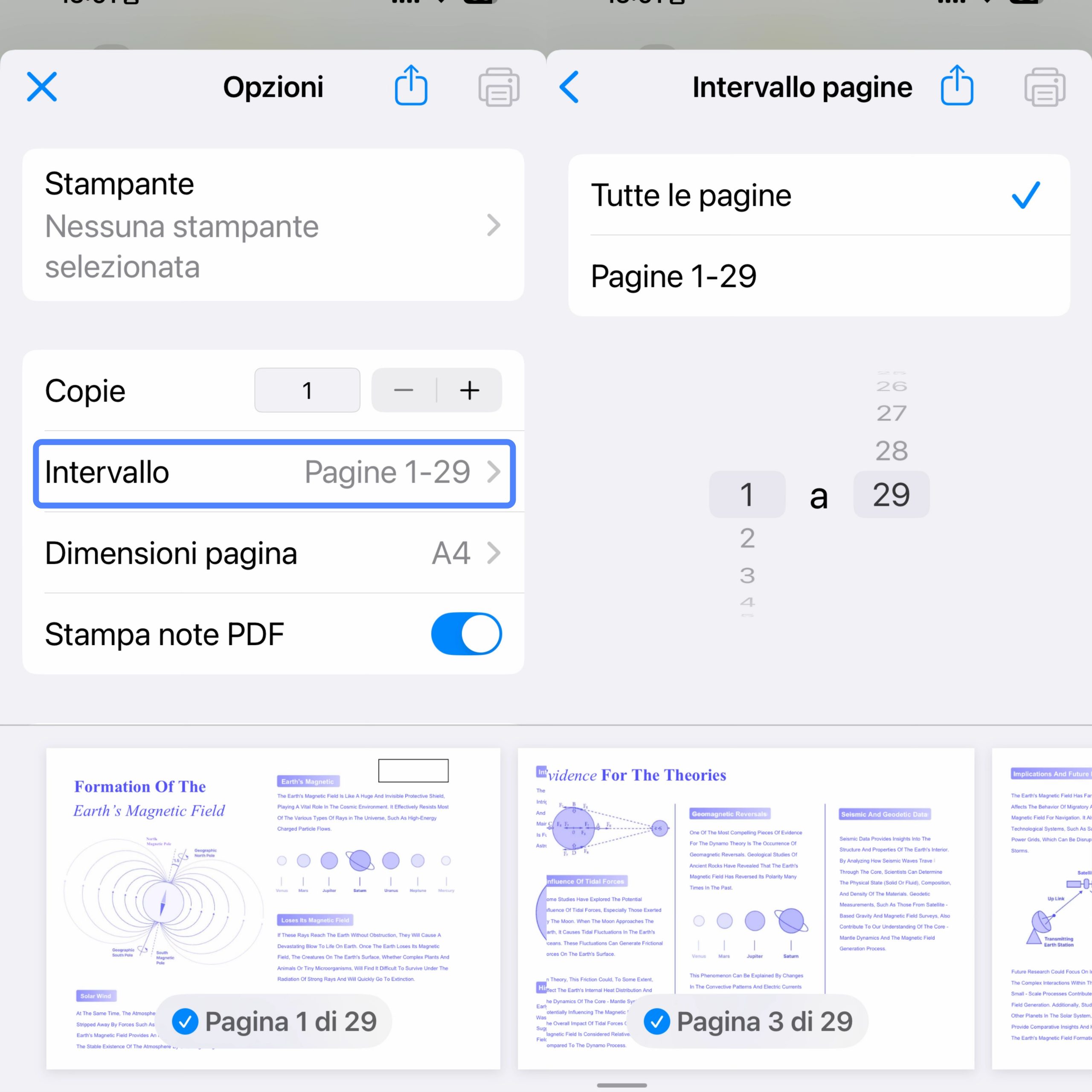 Select page range to print in UPDF for ios