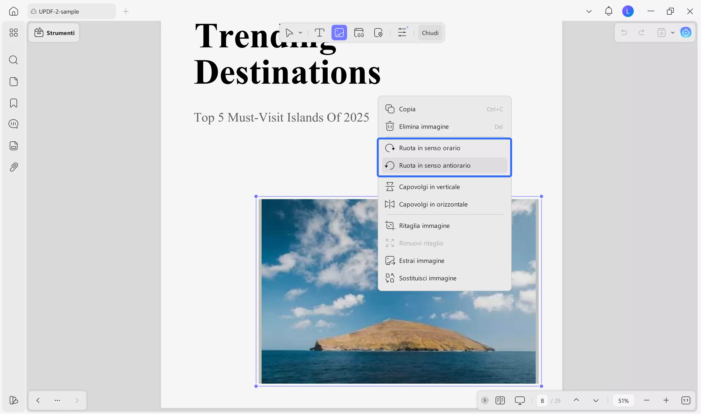 rotate image with UPDF