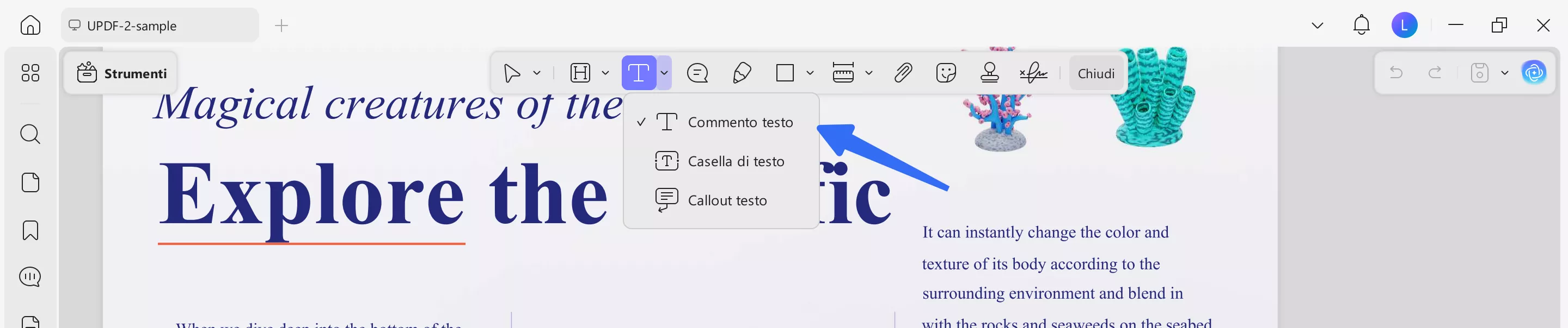Add text comments to PDF with UPDF