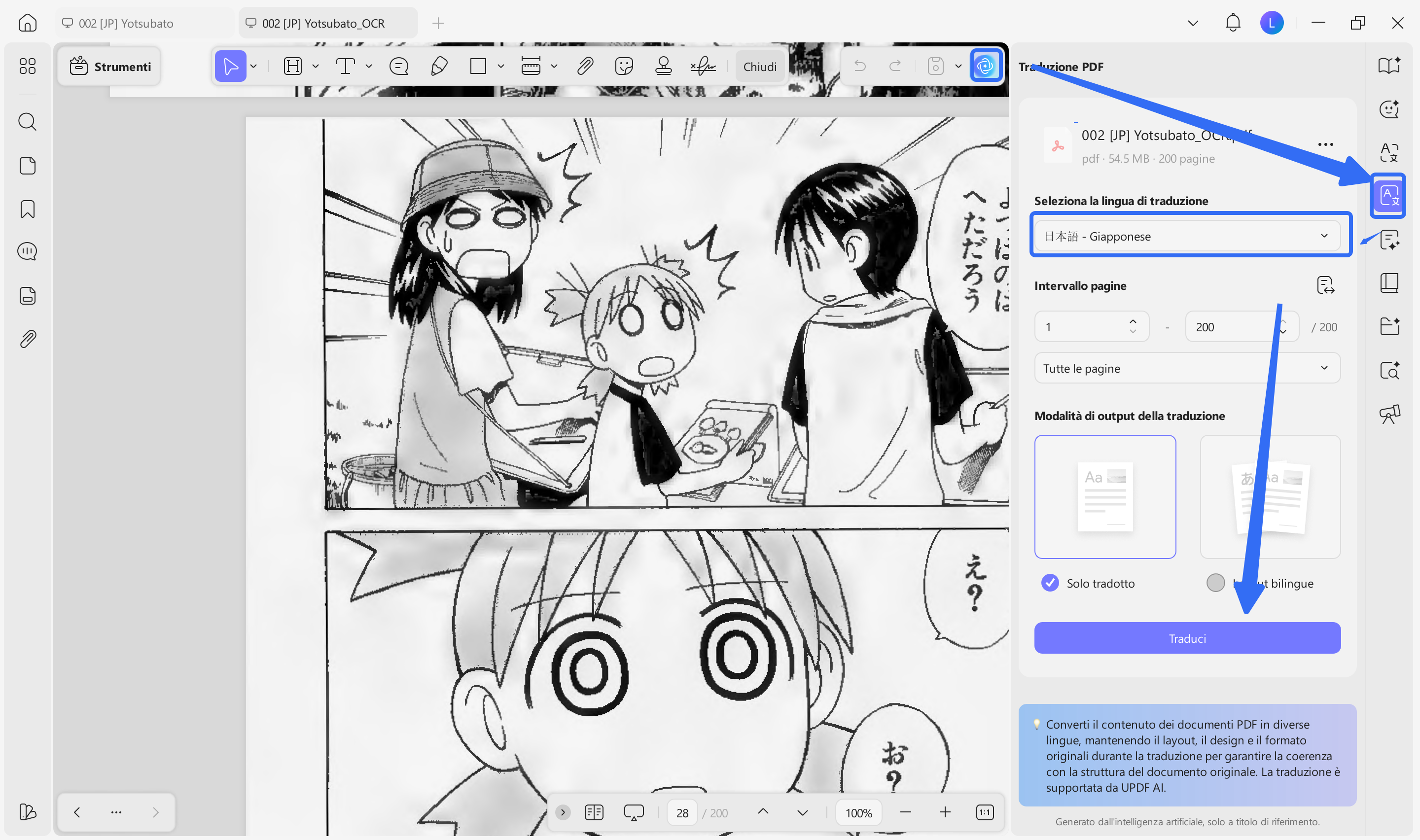 translate manga updf