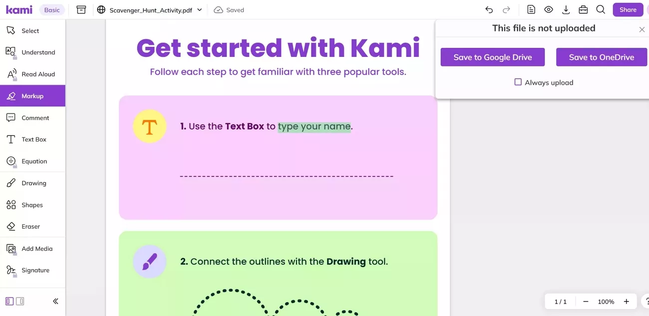manage classroom activities kami