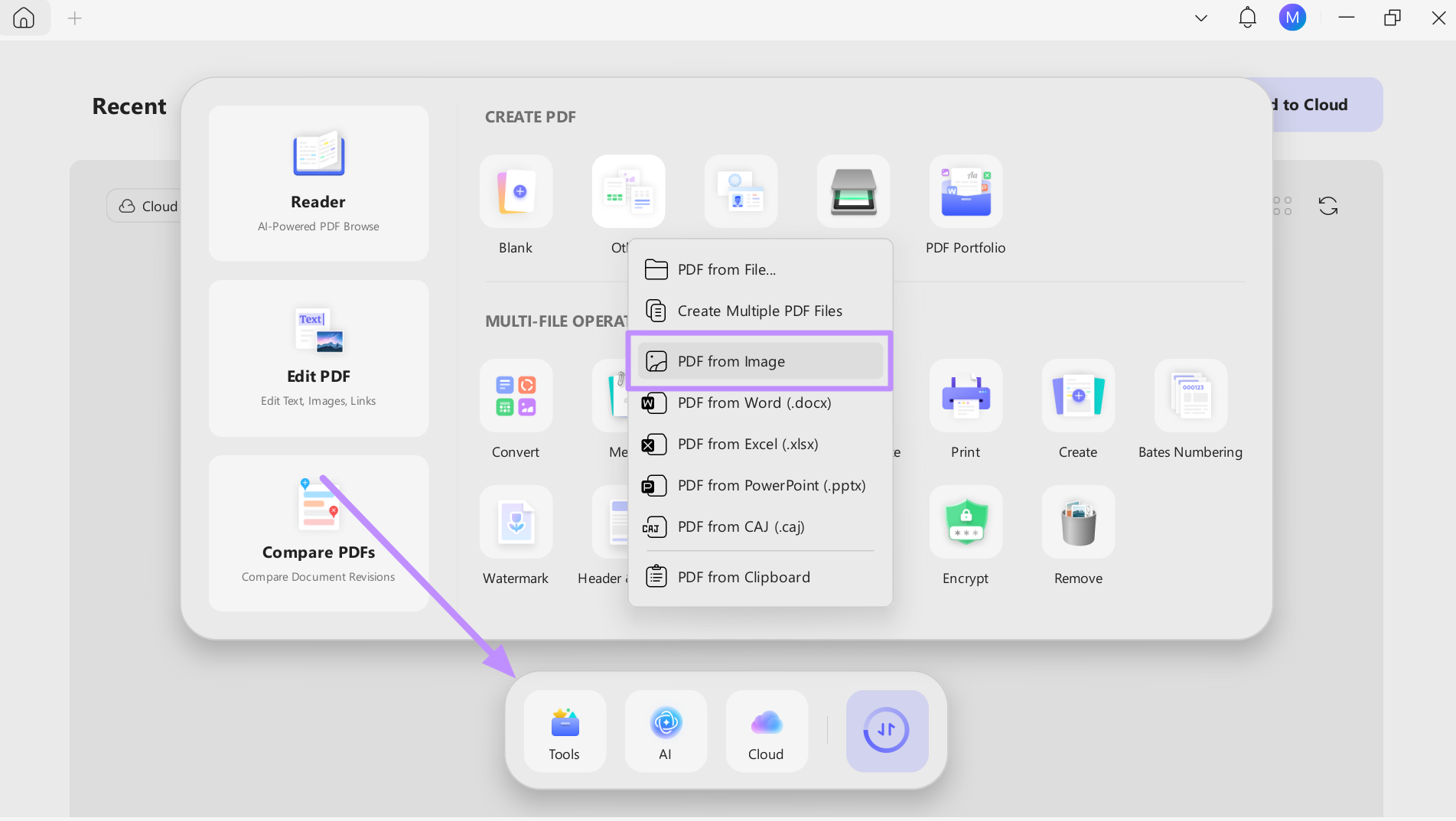 enter the pdf from image screen