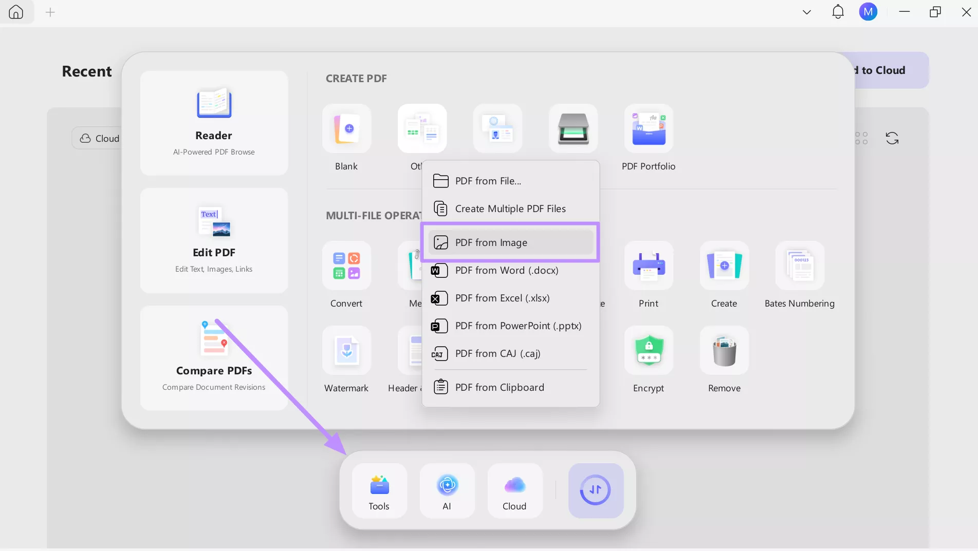 enter the pdf from image screen