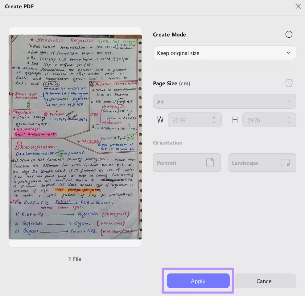 adjust settings and tap apply