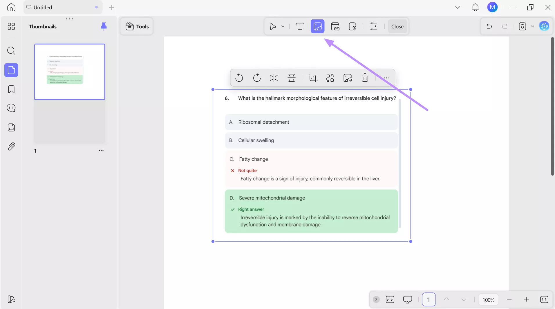  tap image icon and add screenshot