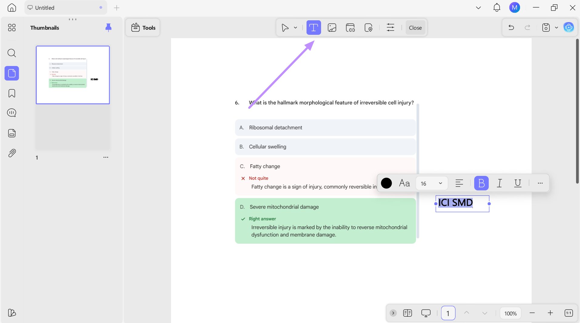 add notes using text editing feature