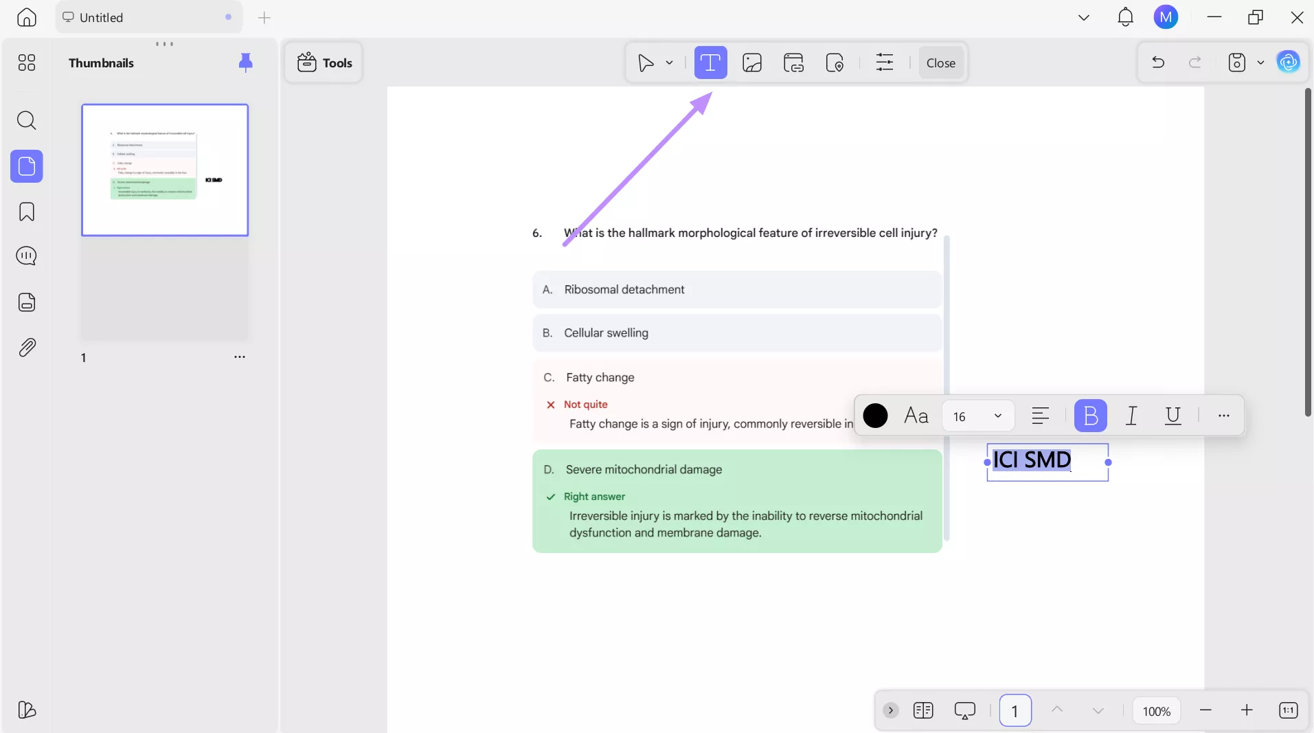 add notes using text editing feature