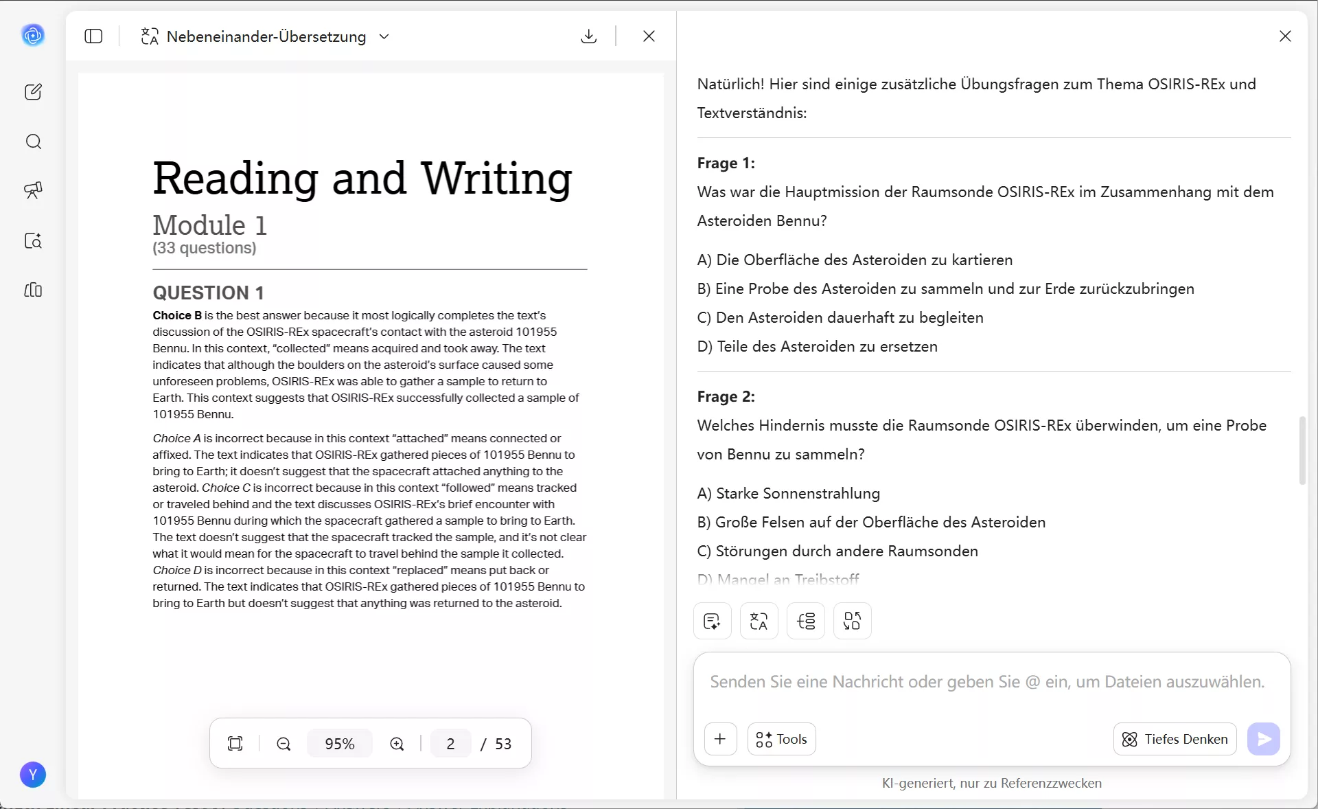 zusätzliche SAT-Frage mehr Übung