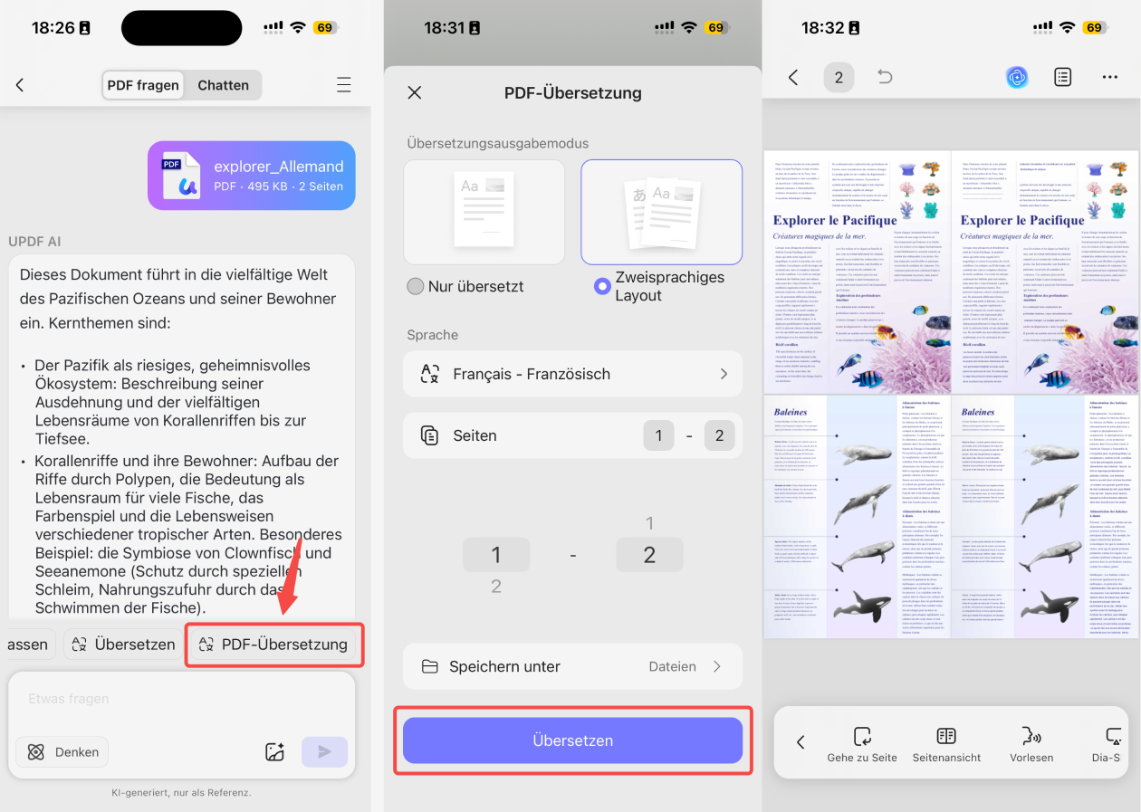 entire pdf translation updf ios