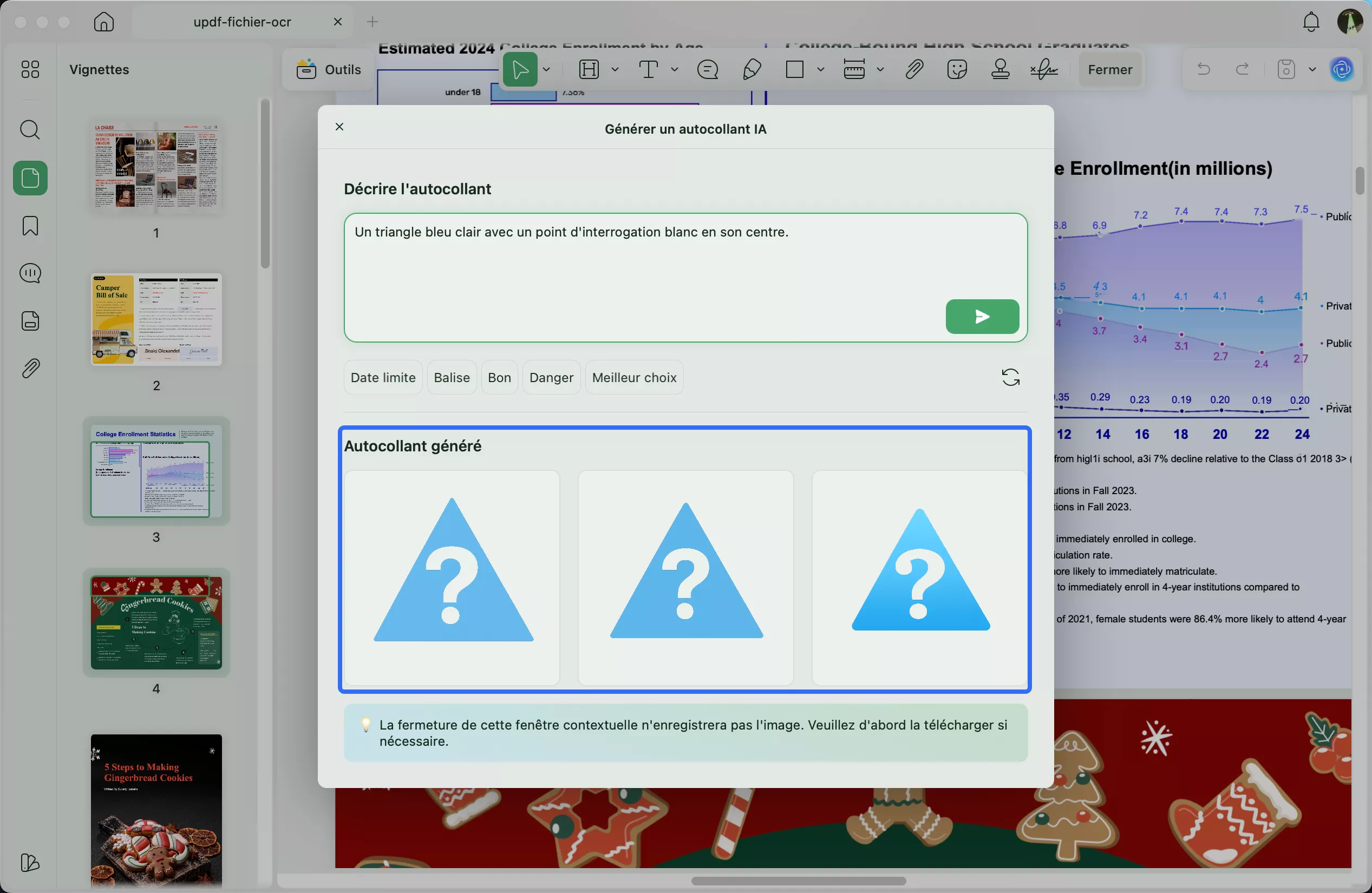 autocollants générés par l'IA updf