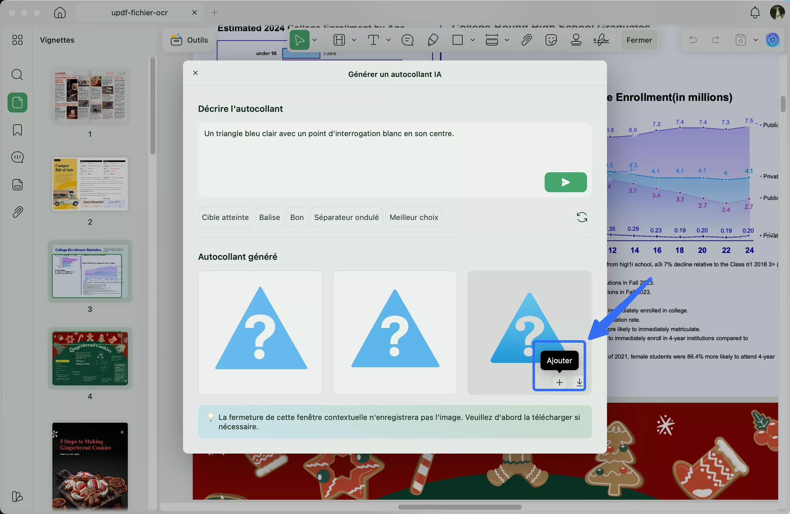 Cliquez sur le bouton Ajouter