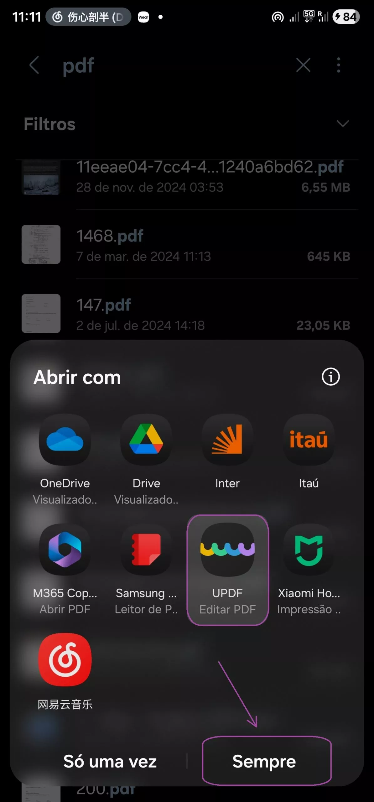 definir o UPDF como padrão no Android