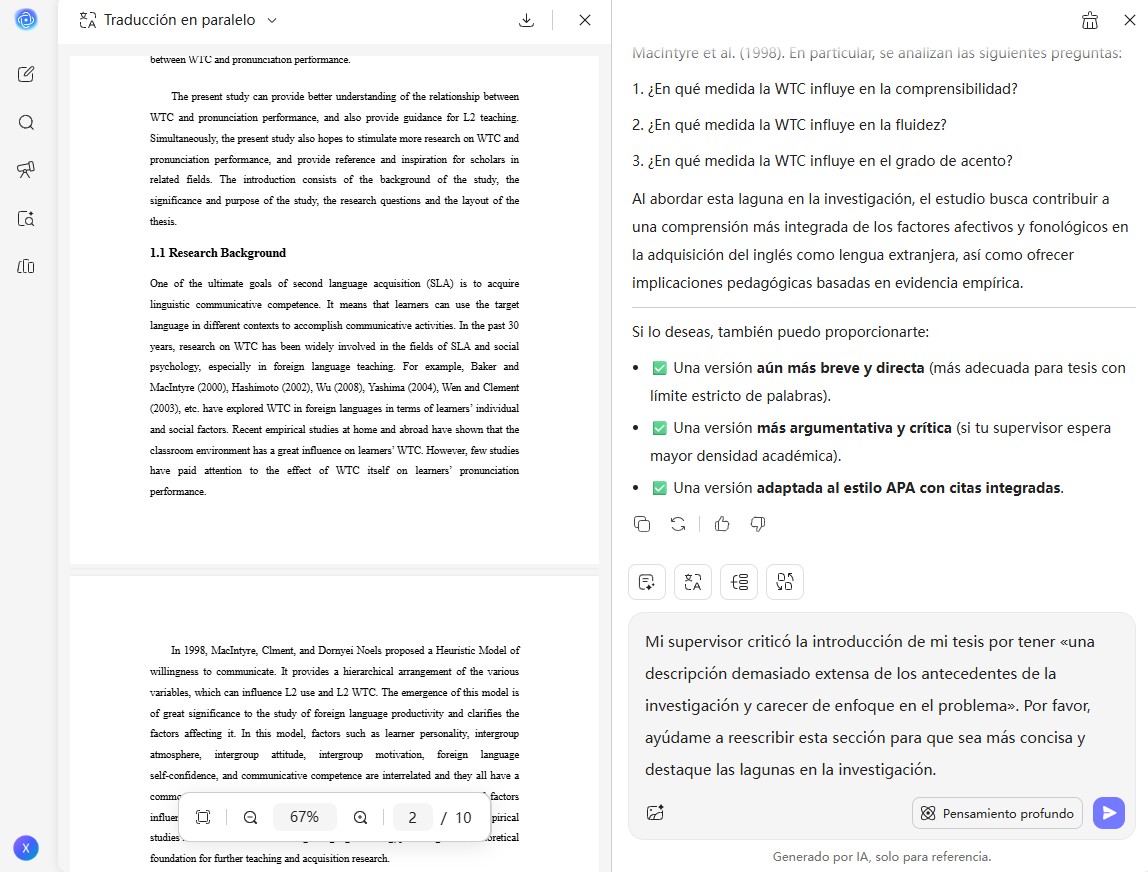 Parafraseador Académico con IA de UPDF