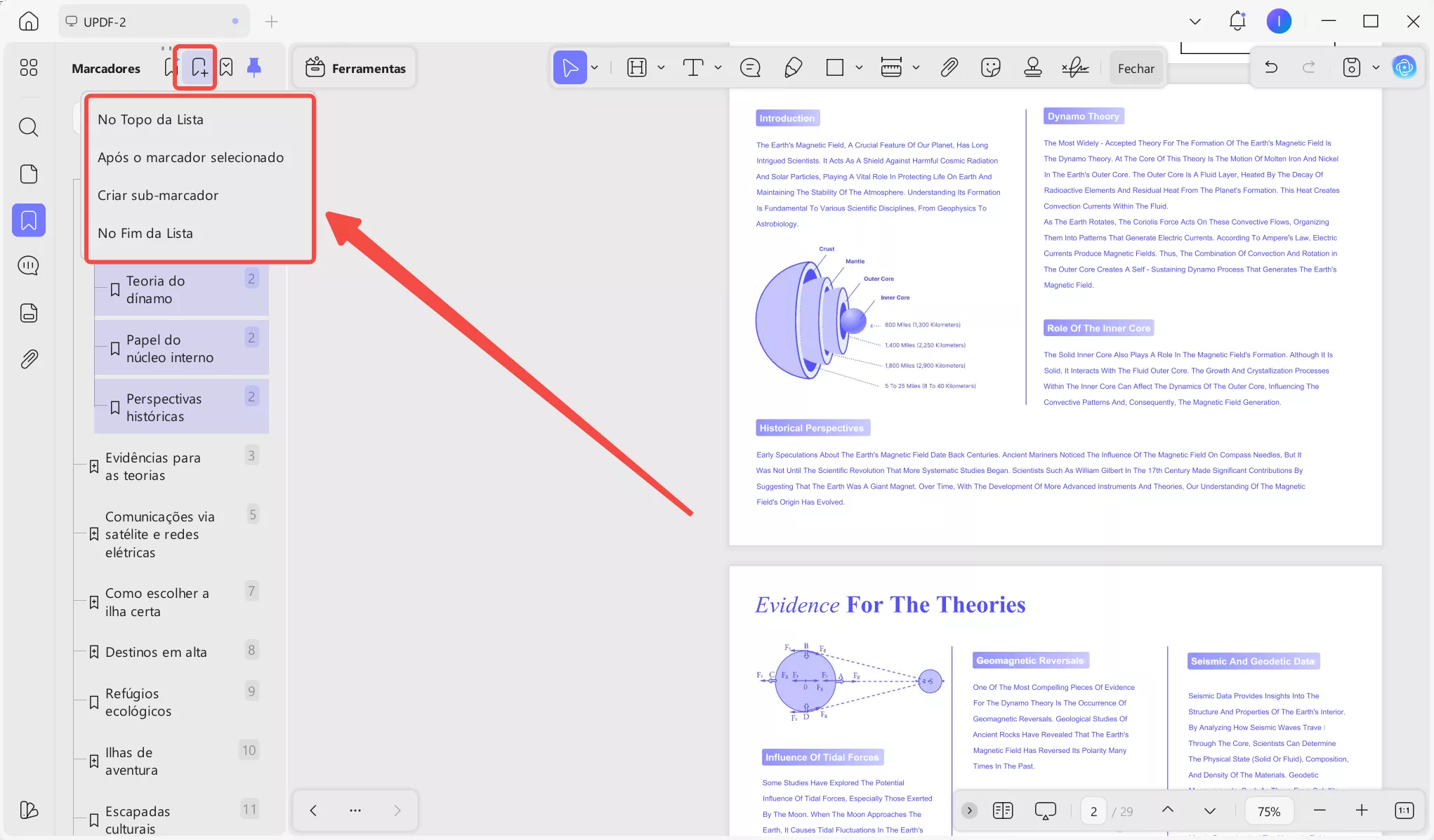 Criar novos marcadores