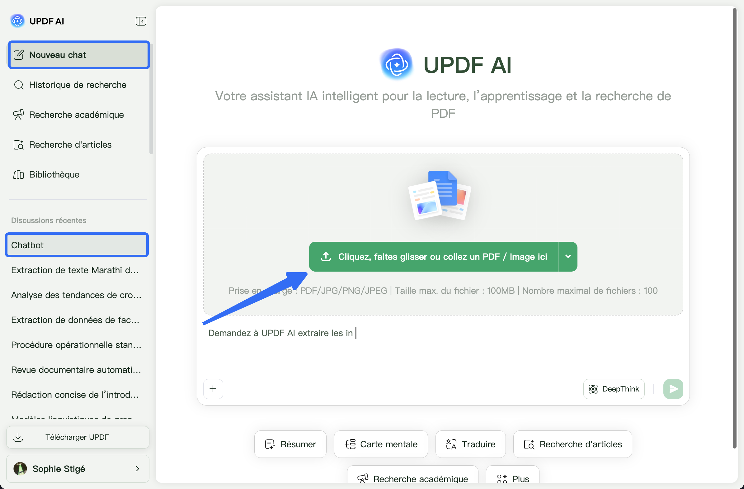 Interroger l'IA — UPDF AI en ligne